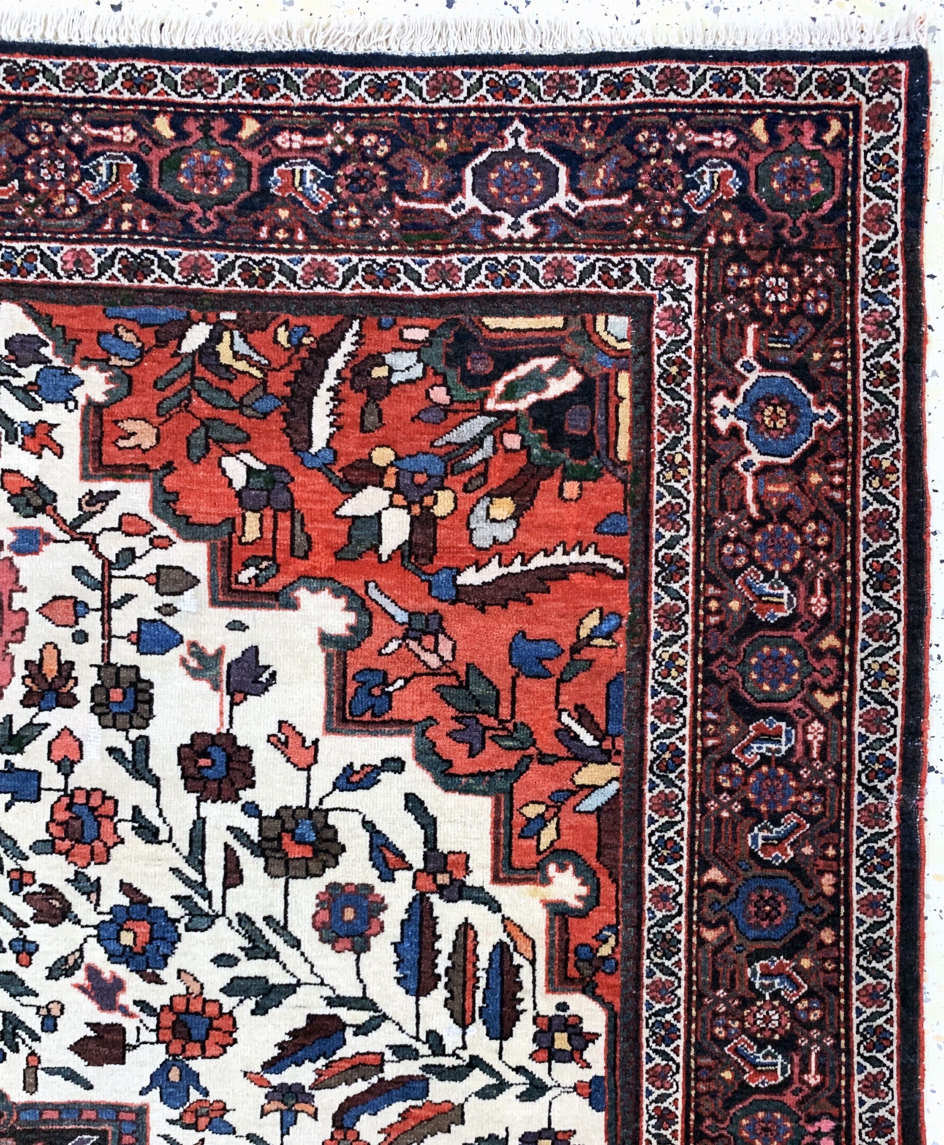 Detail e: Sarogh"Farahan"antik, Persien, um 1900, Wolle auf Baumwolle, ca. 201 x 133 cm, gereinigt, EHZ: 2(minimale restaurierungen).