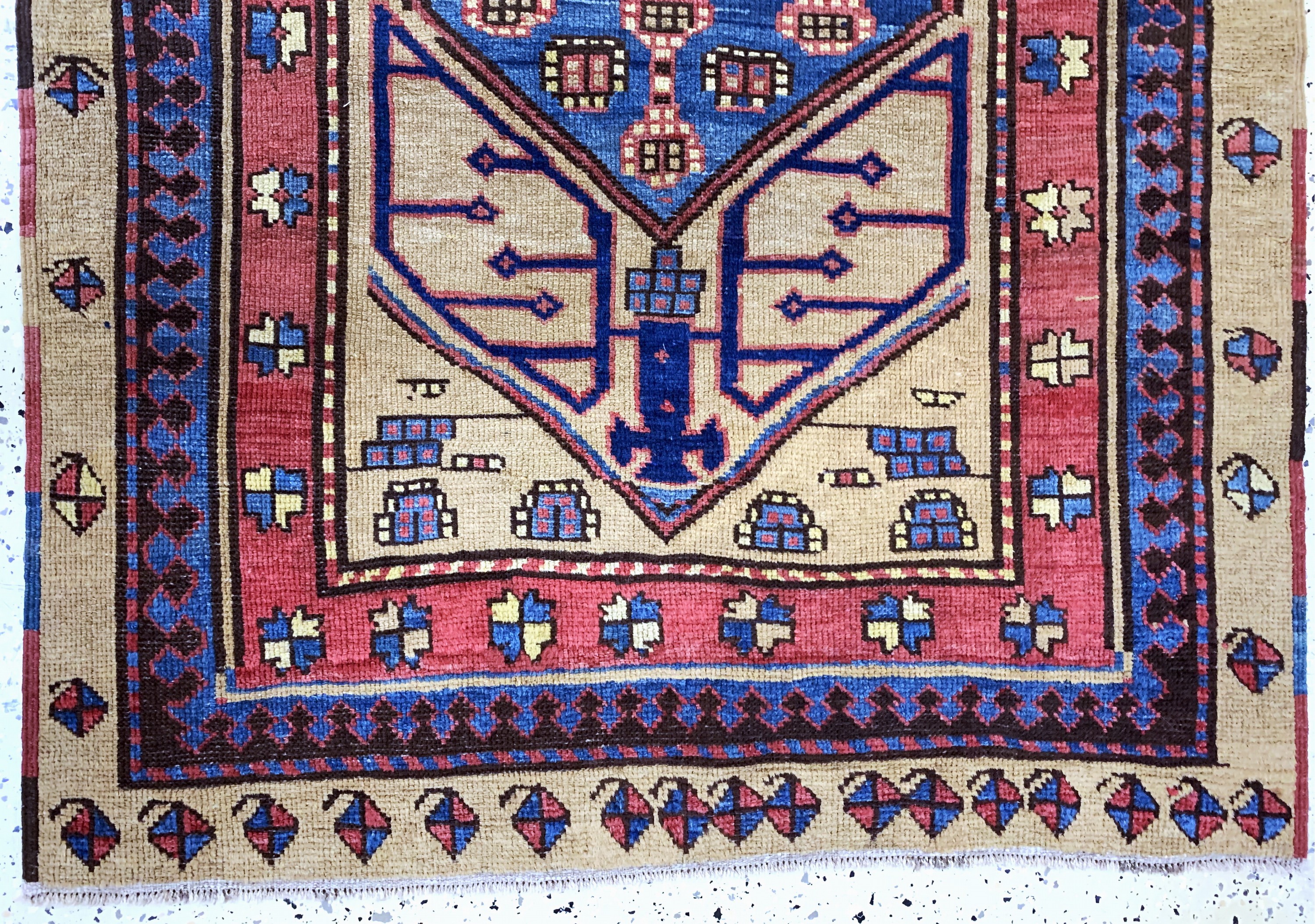 Detail b: Seltener antiker Bakhshaiesh, Persien, 19.Jhd, Wolle auf Baumwolle, ca. 140 x 110 cmEHZ:(gleichmäßig dünn)