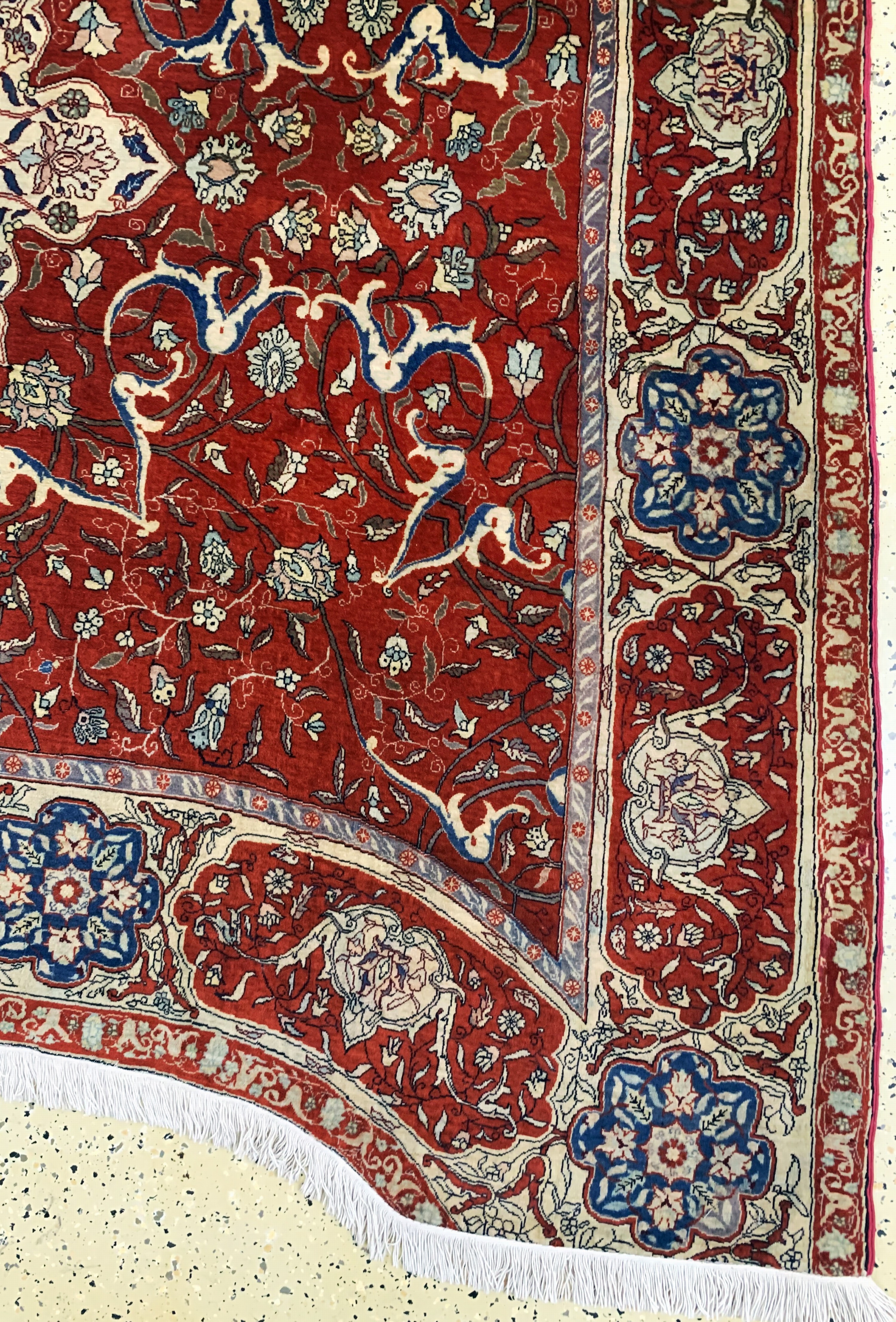 Detail a: Täbriz fein"Auftragsarbeit", Persien, um 1900, Korkwolle auf Baumwolle, ca. 305 x 245 cm, EHZ: 2, (fachkundig gereinigt)