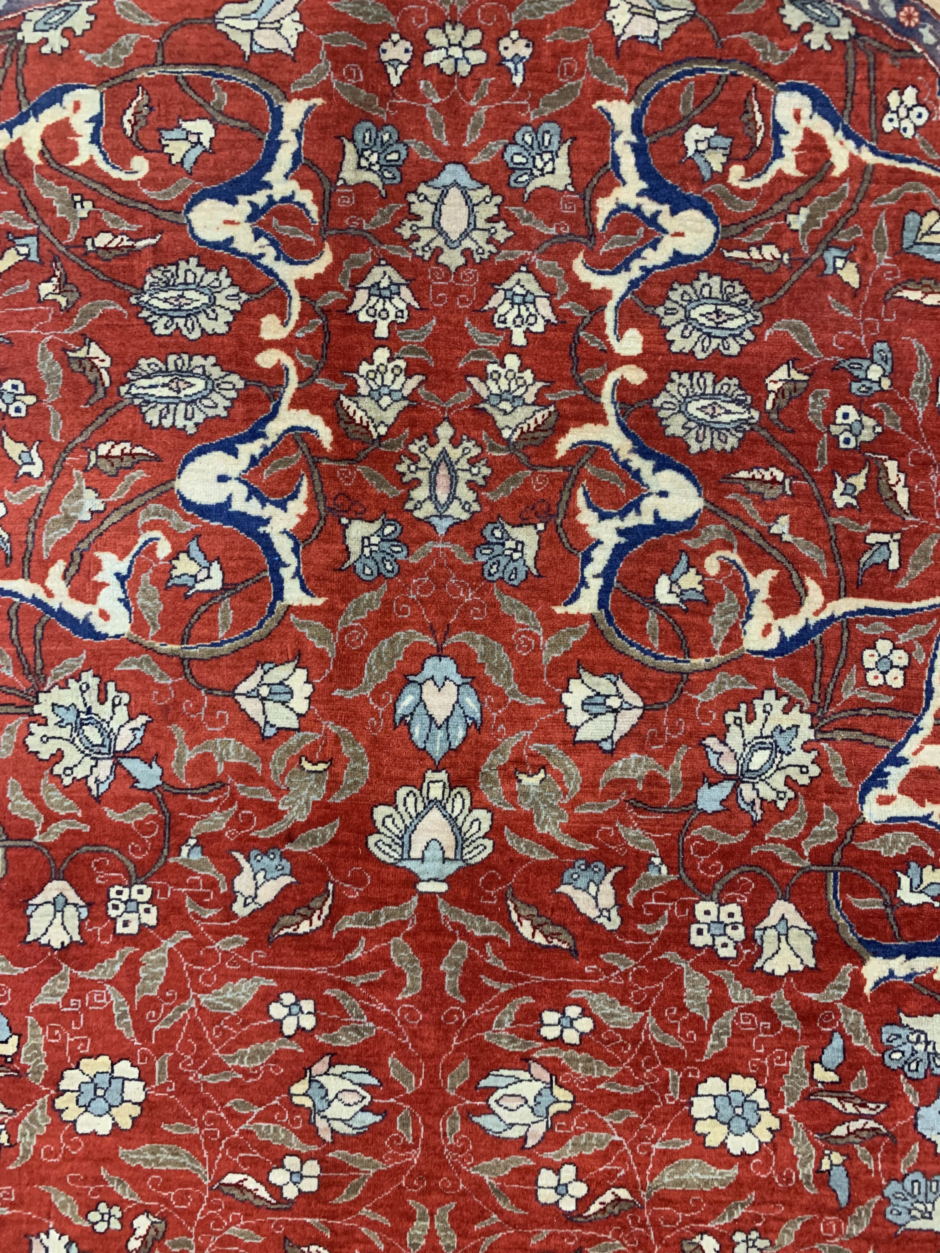 Detail e: Täbriz fein"Auftragsarbeit", Persien, um 1900, Korkwolle auf Baumwolle, ca. 305 x 245 cm, EHZ: 2, (fachkundig gereinigt)