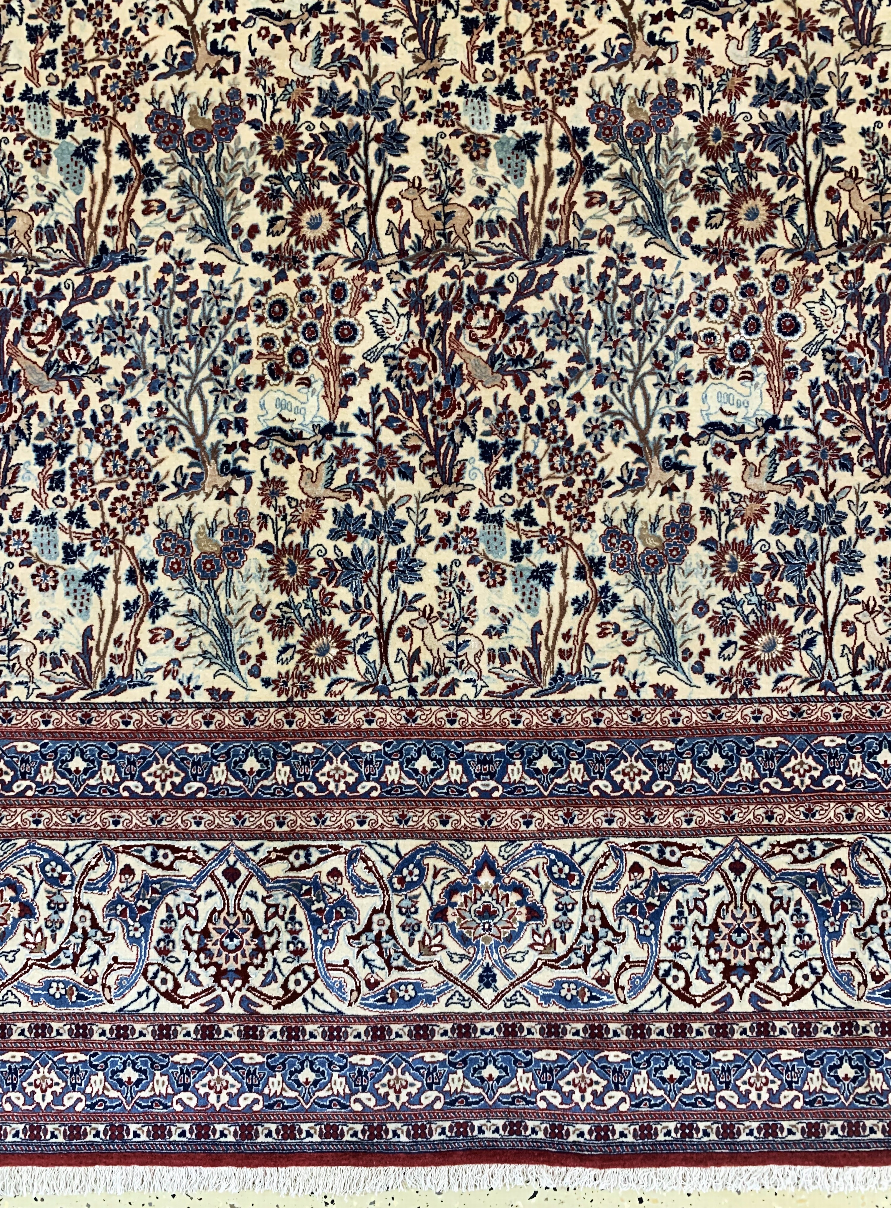 Detail b: Nain"Tudeshk"fein, Persien, um 1920, Korkwolle mit Seide, ca. 334 x 222 cm, ca. 1,0Mio. Kn/qm, EHZ: 1-2, (fachkundig gereinigt)