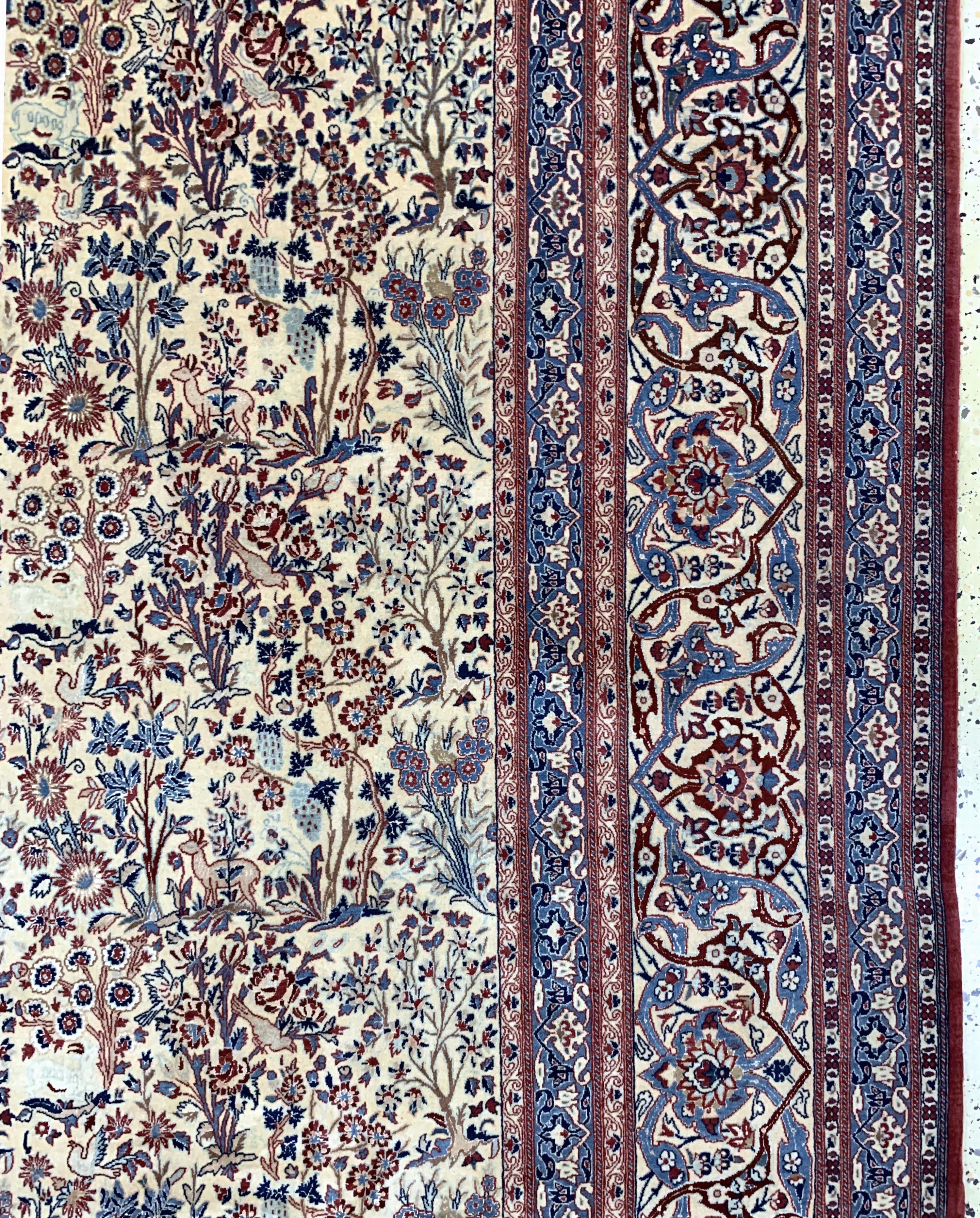 Detail e: Nain"Tudeshk"fein, Persien, um 1920, Korkwolle mit Seide, ca. 334 x 222 cm, ca. 1,0Mio. Kn/qm, EHZ: 1-2, (fachkundig gereinigt)