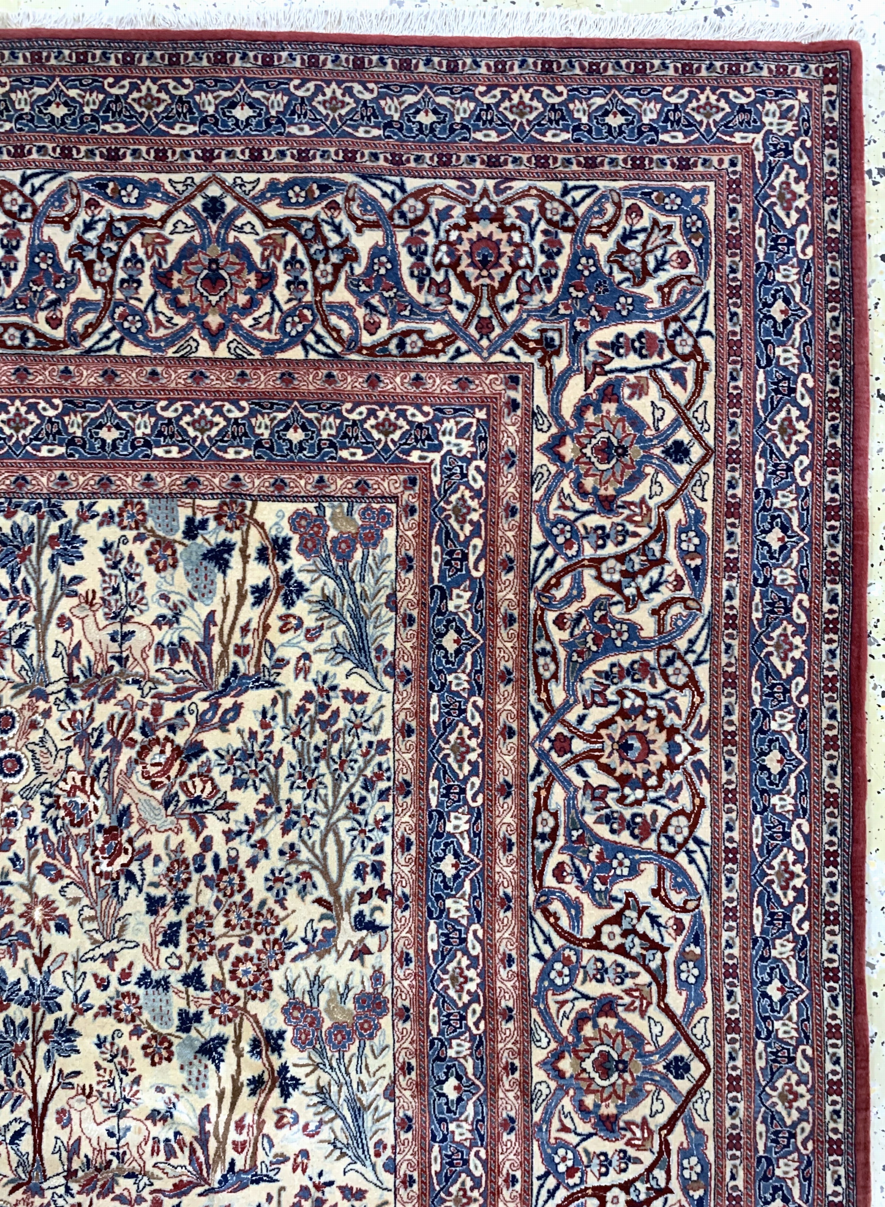 Detail i: Nain"Tudeshk"fein, Persien, um 1920, Korkwolle mit Seide, ca. 334 x 222 cm, ca. 1,0Mio. Kn/qm, EHZ: 1-2, (fachkundig gereinigt)