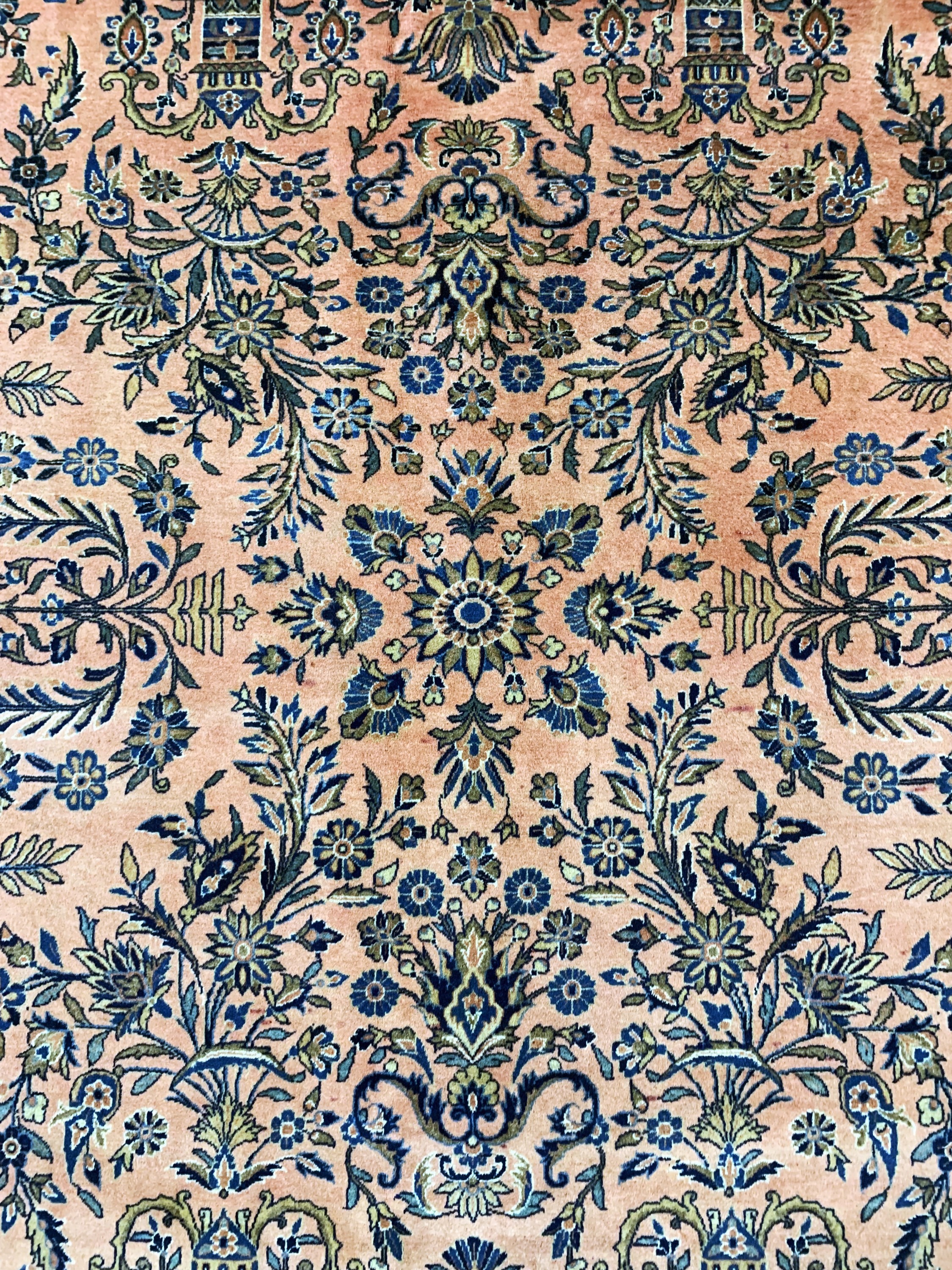 Detail e: "Manchester"Keschan antik, Persien, um 1900, Manchester-Korkwolle auf Baumwolle, ca. 360 x 270 cm, EHZ: 1-2(fachkundig gereinigt).