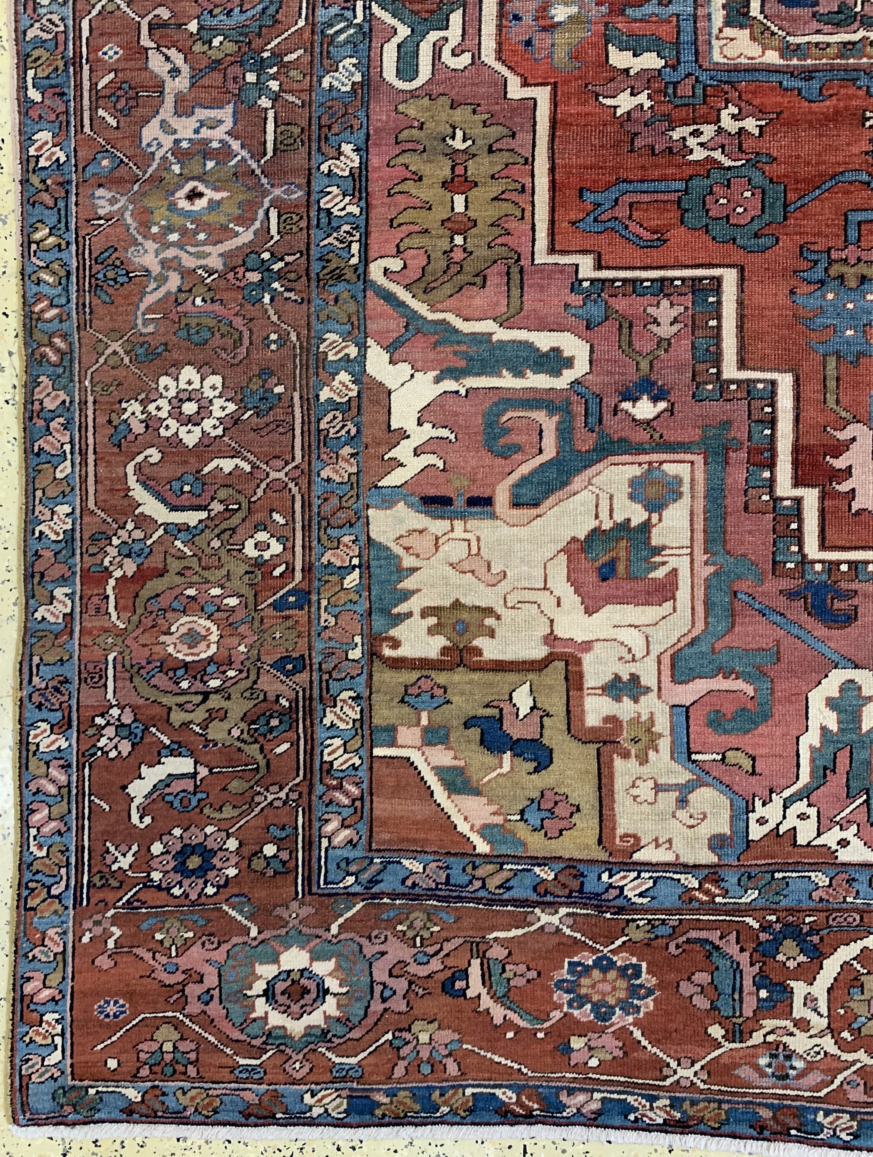 Detail c: Heriz"Serapi"antik, Persien, 19.Jhd, Wolle auf Baumwolle, ca. 396 x 305 cm, gereinigt, EHZ: (gleichmäßig dünn)