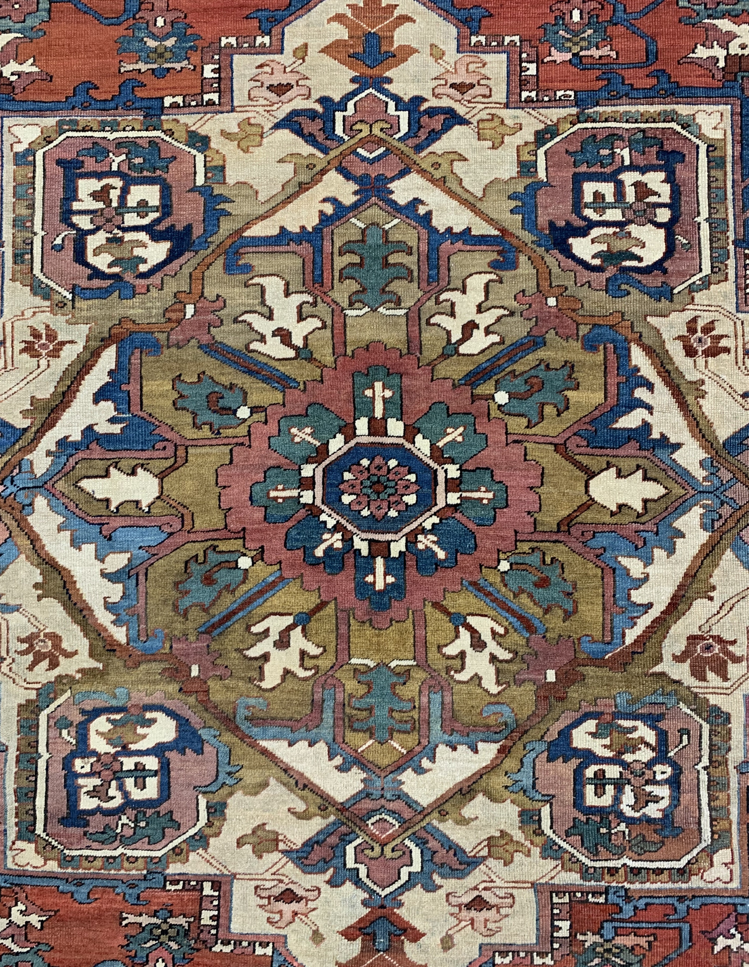 Detail e: Heriz"Serapi"antik, Persien, 19.Jhd, Wolle auf Baumwolle, ca. 396 x 305 cm, gereinigt, EHZ: (gleichmäßig dünn)