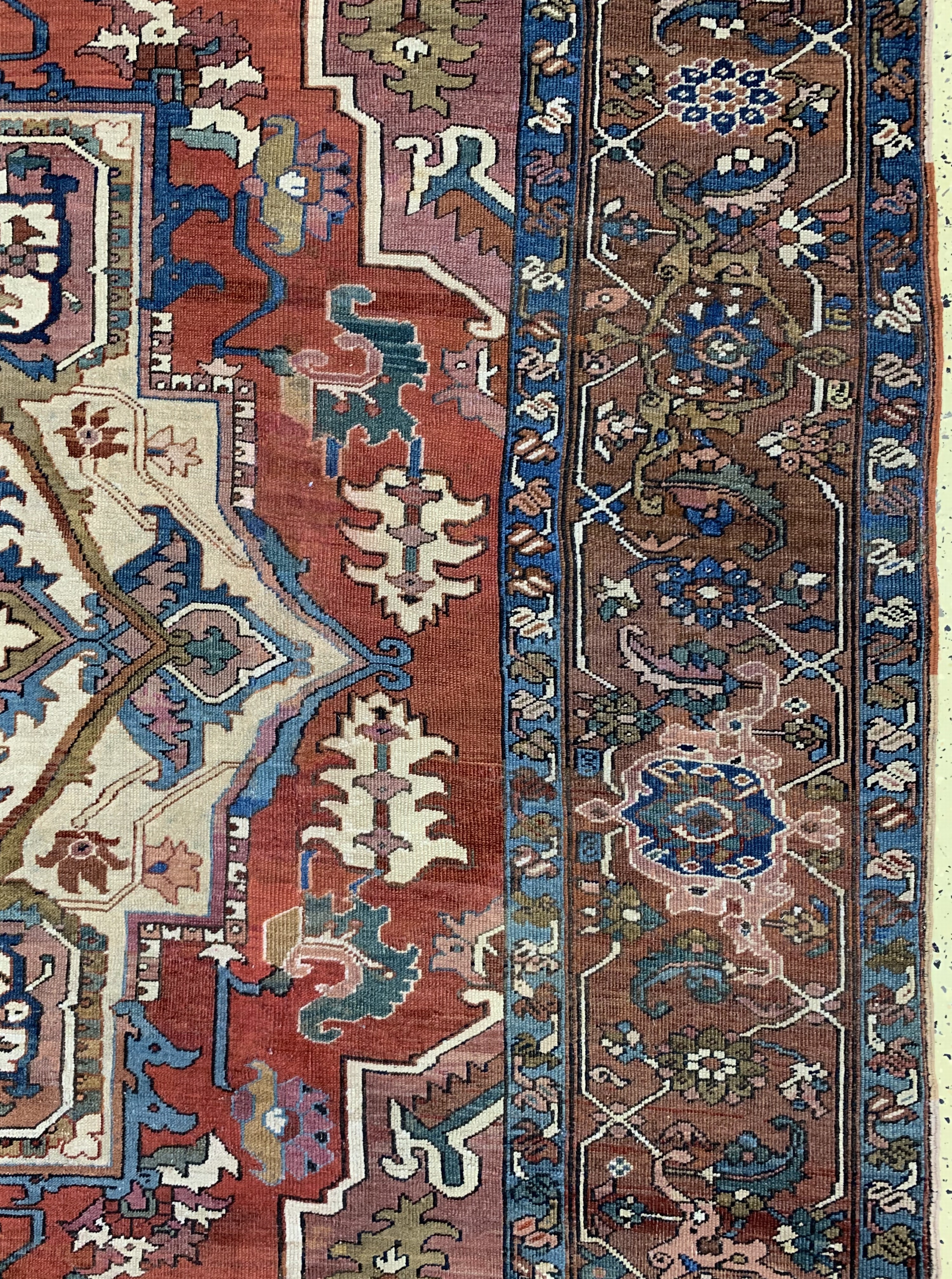 Detail f: Heriz"Serapi"antik, Persien, 19.Jhd, Wolle auf Baumwolle, ca. 396 x 305 cm, gereinigt, EHZ: (gleichmäßig dünn)