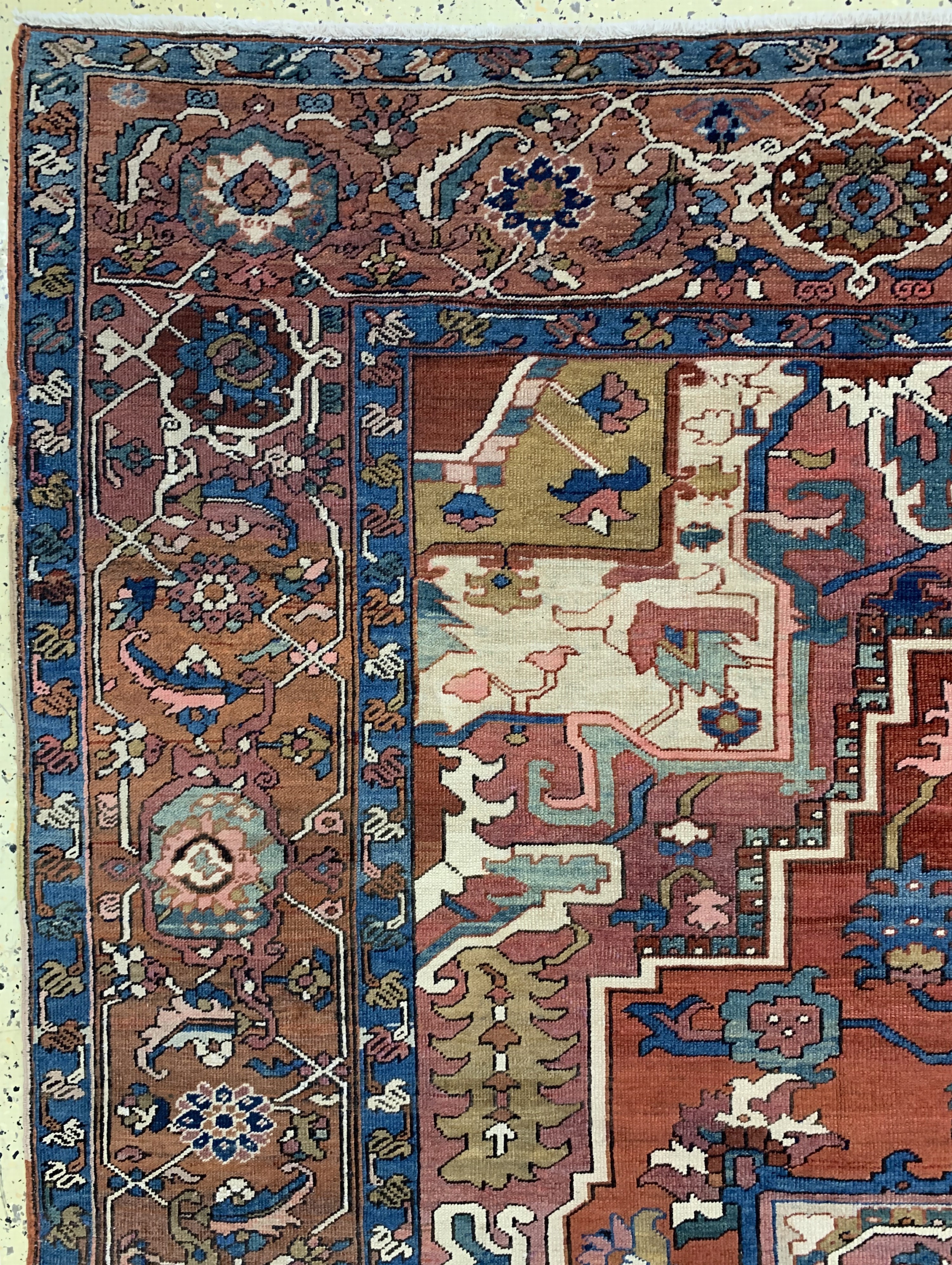 Detail g: Heriz"Serapi"antik, Persien, 19.Jhd, Wolle auf Baumwolle, ca. 396 x 305 cm, gereinigt, EHZ: (gleichmäßig dünn)