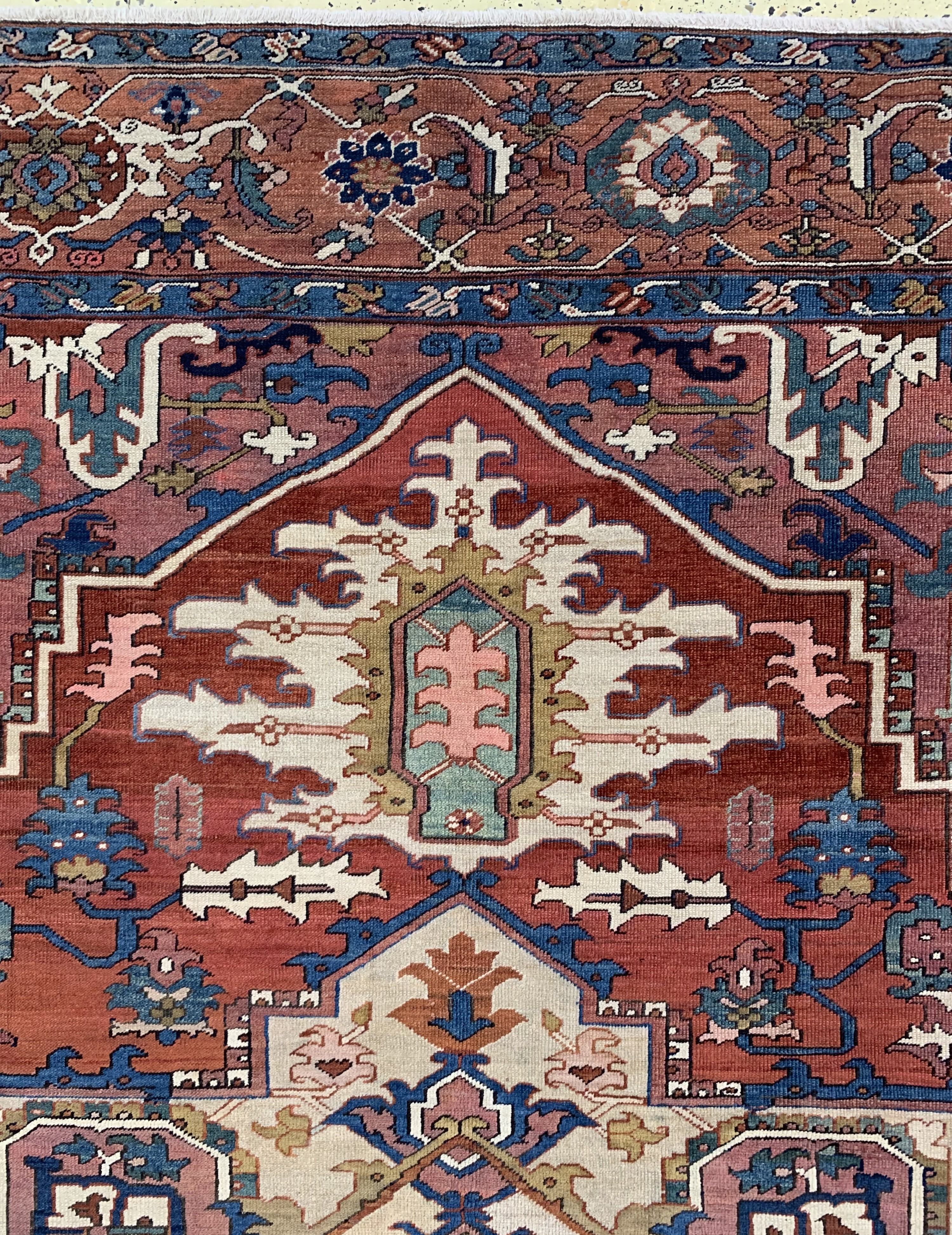Detail h: Heriz"Serapi"antik, Persien, 19.Jhd, Wolle auf Baumwolle, ca. 396 x 305 cm, gereinigt, EHZ: (gleichmäßig dünn)