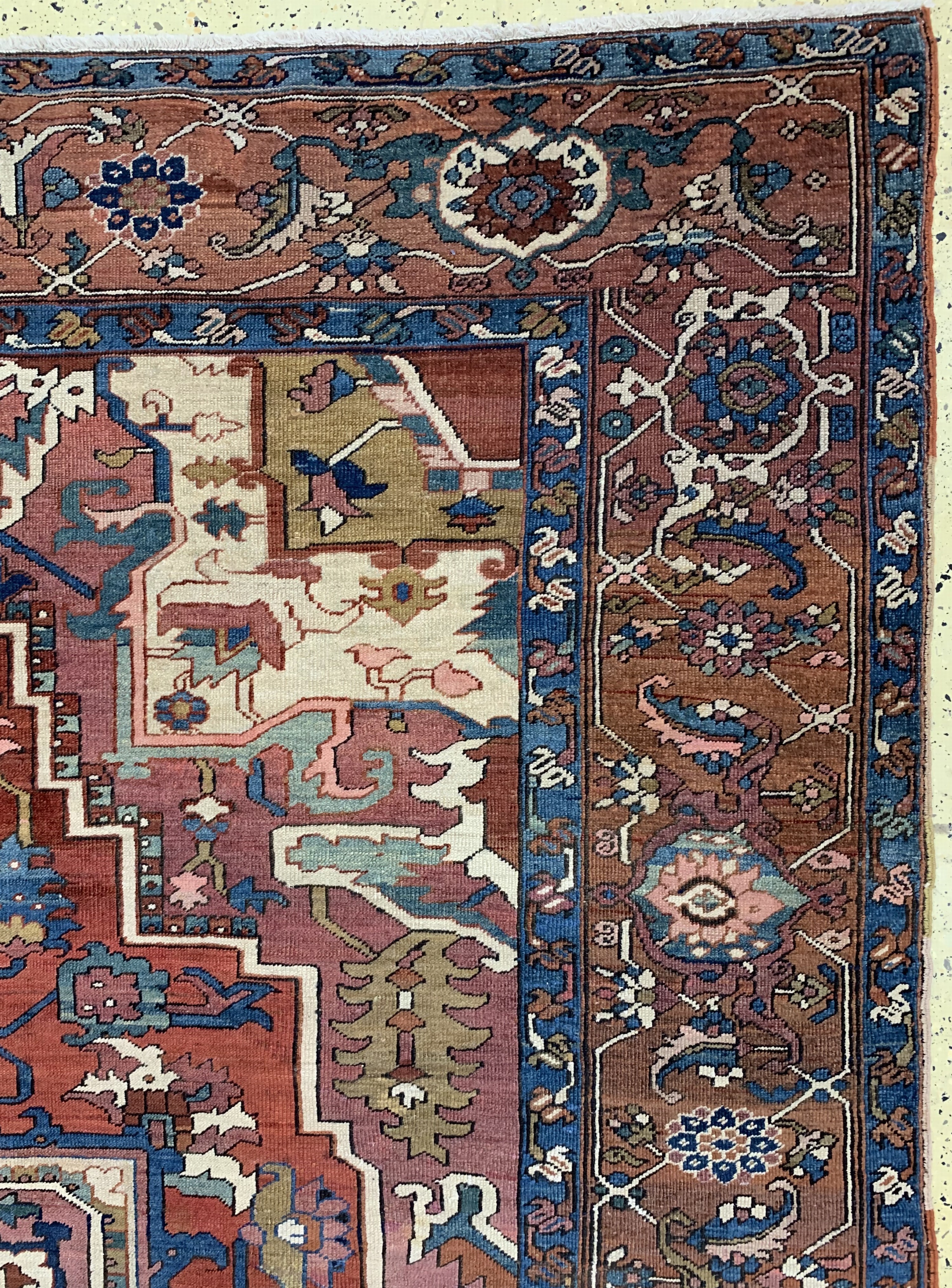 Detail i: Heriz"Serapi"antik, Persien, 19.Jhd, Wolle auf Baumwolle, ca. 396 x 305 cm, gereinigt, EHZ: (gleichmäßig dünn)