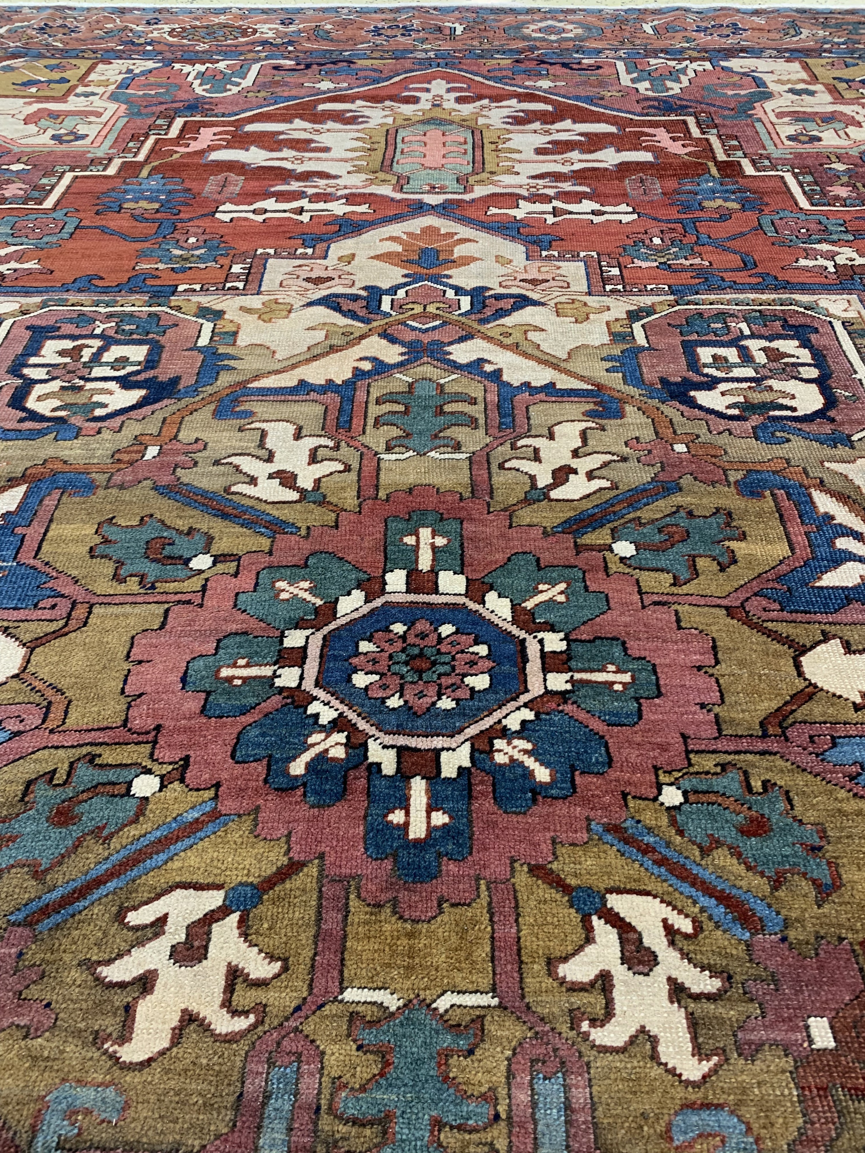 Detail j: Heriz"Serapi"antik, Persien, 19.Jhd, Wolle auf Baumwolle, ca. 396 x 305 cm, gereinigt, EHZ: (gleichmäßig dünn)