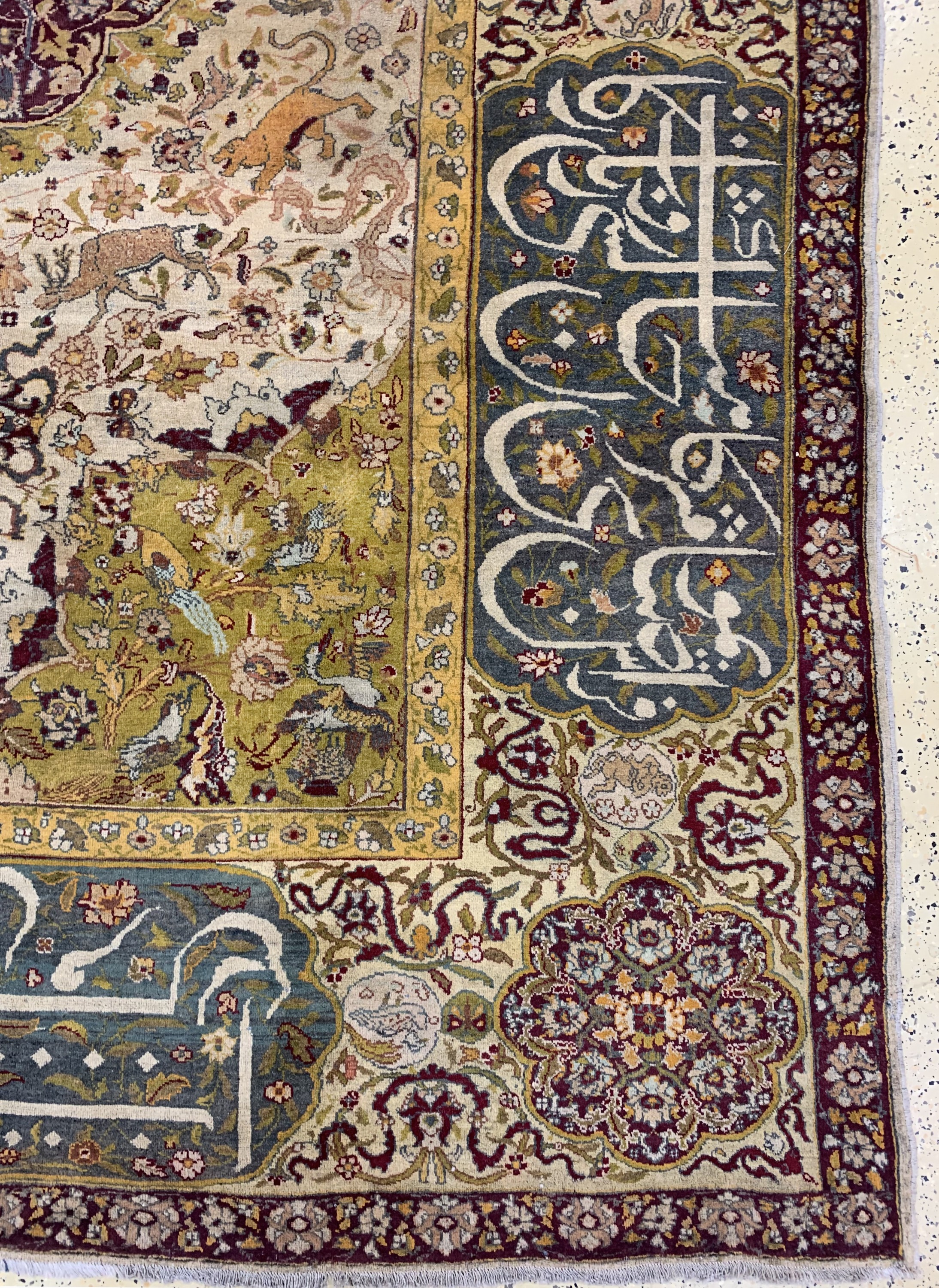 Detail a: Antiker"Amritsa", Indien, Mitte 19.Jhd, Wolle auf Baumwolle, ca. 430 x 316 cm, gereinigt, EHZ:(gleichmäßig dünn)
