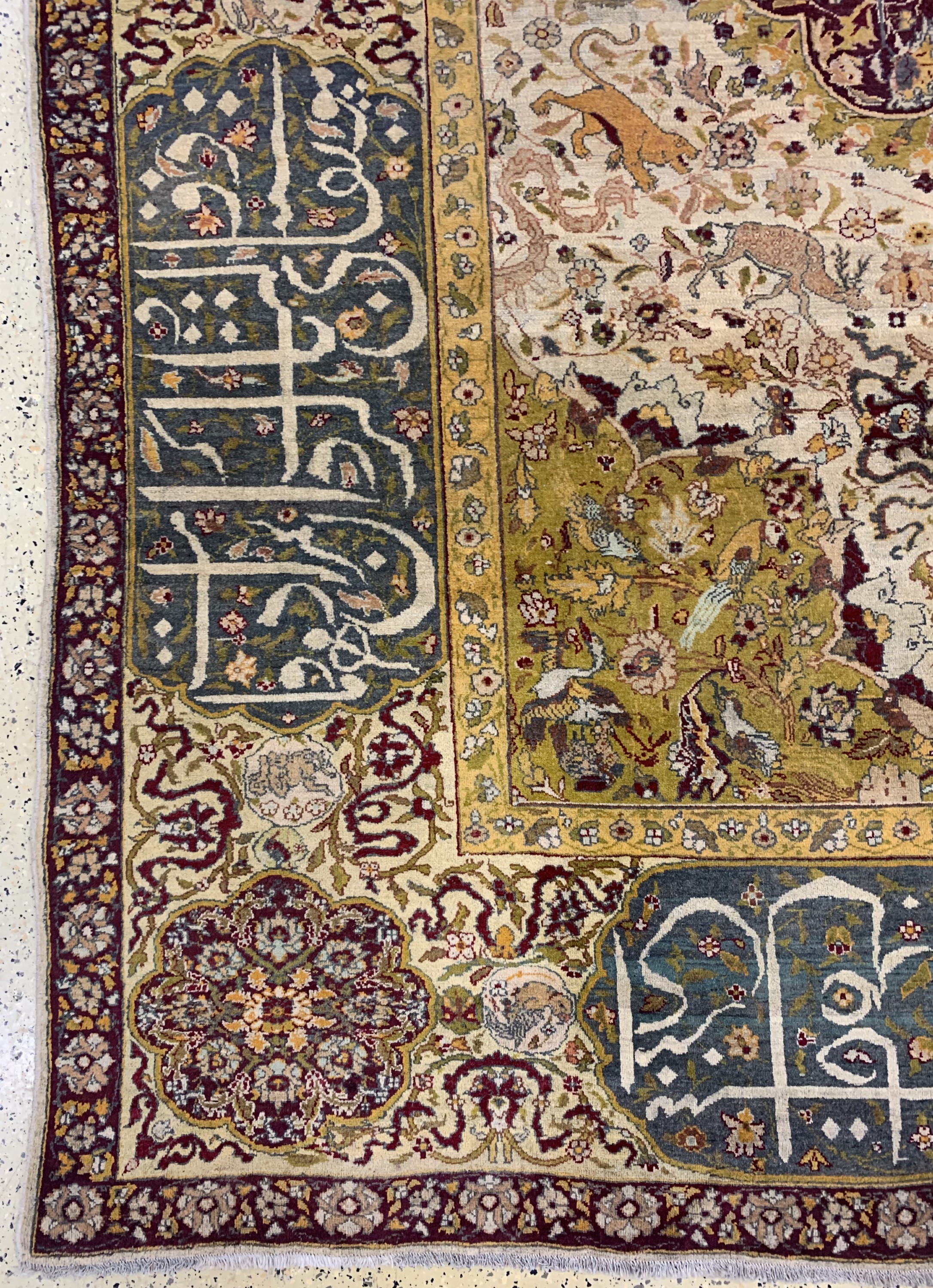 Detail c: Antiker"Amritsa", Indien, Mitte 19.Jhd, Wolle auf Baumwolle, ca. 430 x 316 cm, gereinigt, EHZ:(gleichmäßig dünn)