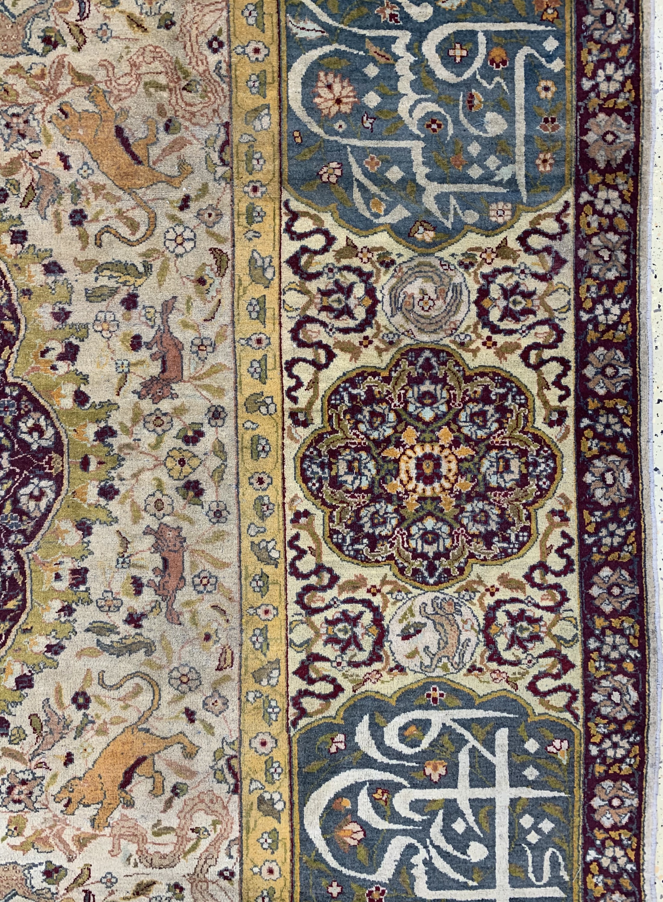 Detail f: Antiker"Amritsa", Indien, Mitte 19.Jhd, Wolle auf Baumwolle, ca. 430 x 316 cm, gereinigt, EHZ:(gleichmäßig dünn)