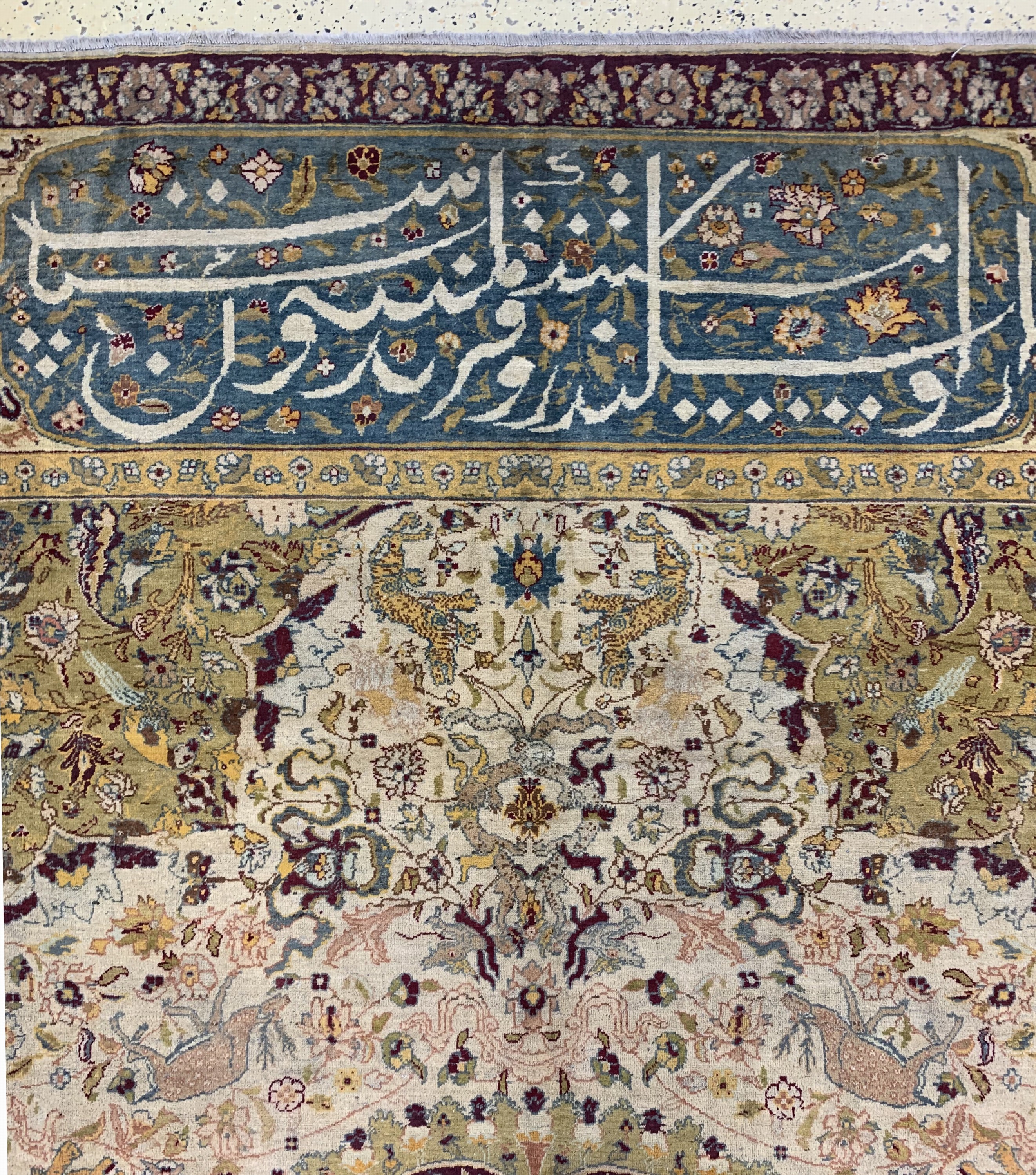 Detail h: Antiker"Amritsa", Indien, Mitte 19.Jhd, Wolle auf Baumwolle, ca. 430 x 316 cm, gereinigt, EHZ:(gleichmäßig dünn)