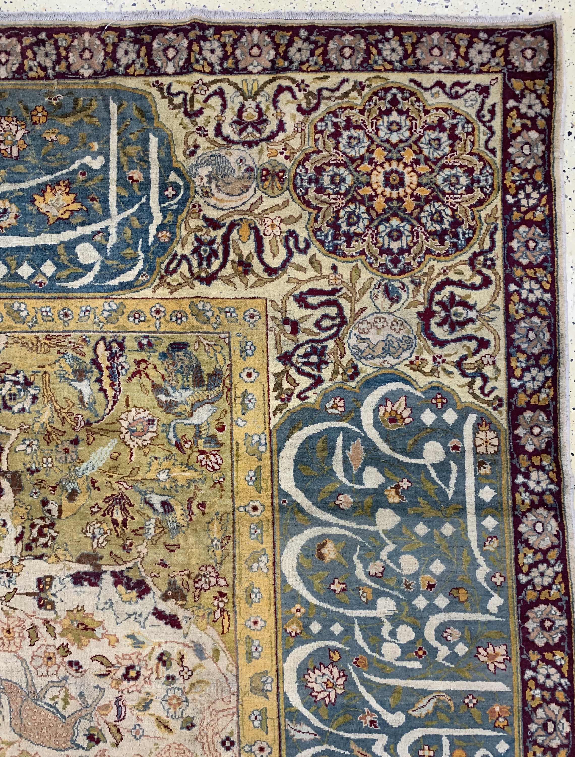 Detail i: Antiker"Amritsa", Indien, Mitte 19.Jhd, Wolle auf Baumwolle, ca. 430 x 316 cm, gereinigt, EHZ:(gleichmäßig dünn)