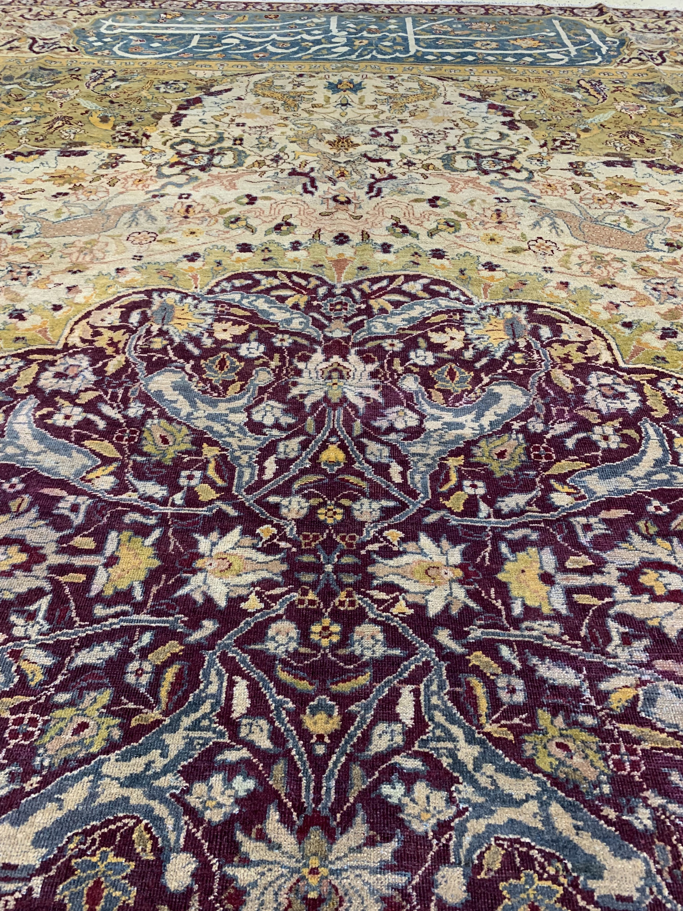 Detail j: Antiker"Amritsa", Indien, Mitte 19.Jhd, Wolle auf Baumwolle, ca. 430 x 316 cm, gereinigt, EHZ:(gleichmäßig dünn)