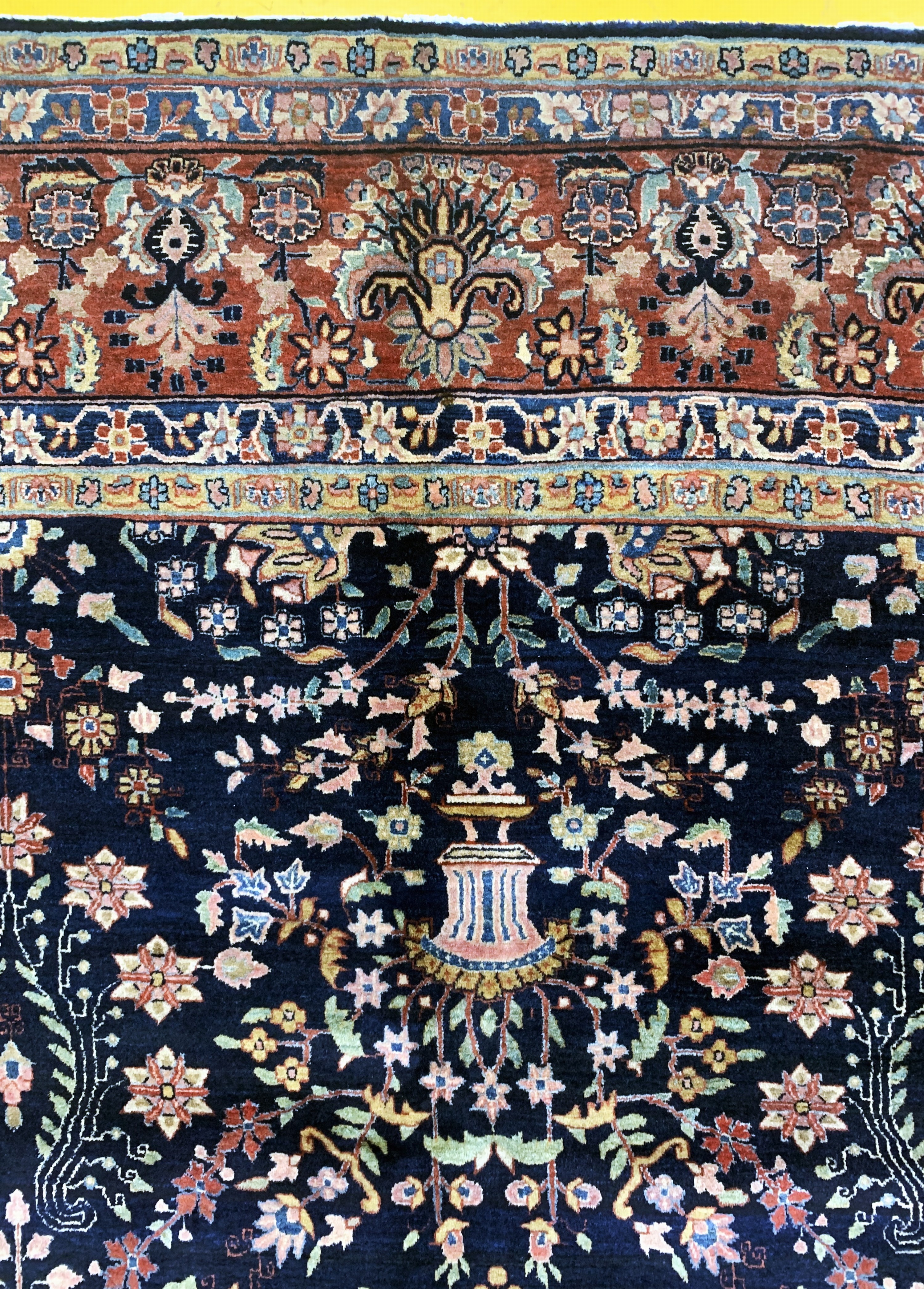 Detail h: Sarogh"Mohajeran"antik, Persien, um 1900, Korkwolle auf Baumwolle, ca. 473 x 300 cm, EHZ: 1-2, (fachkundig gereinigt)