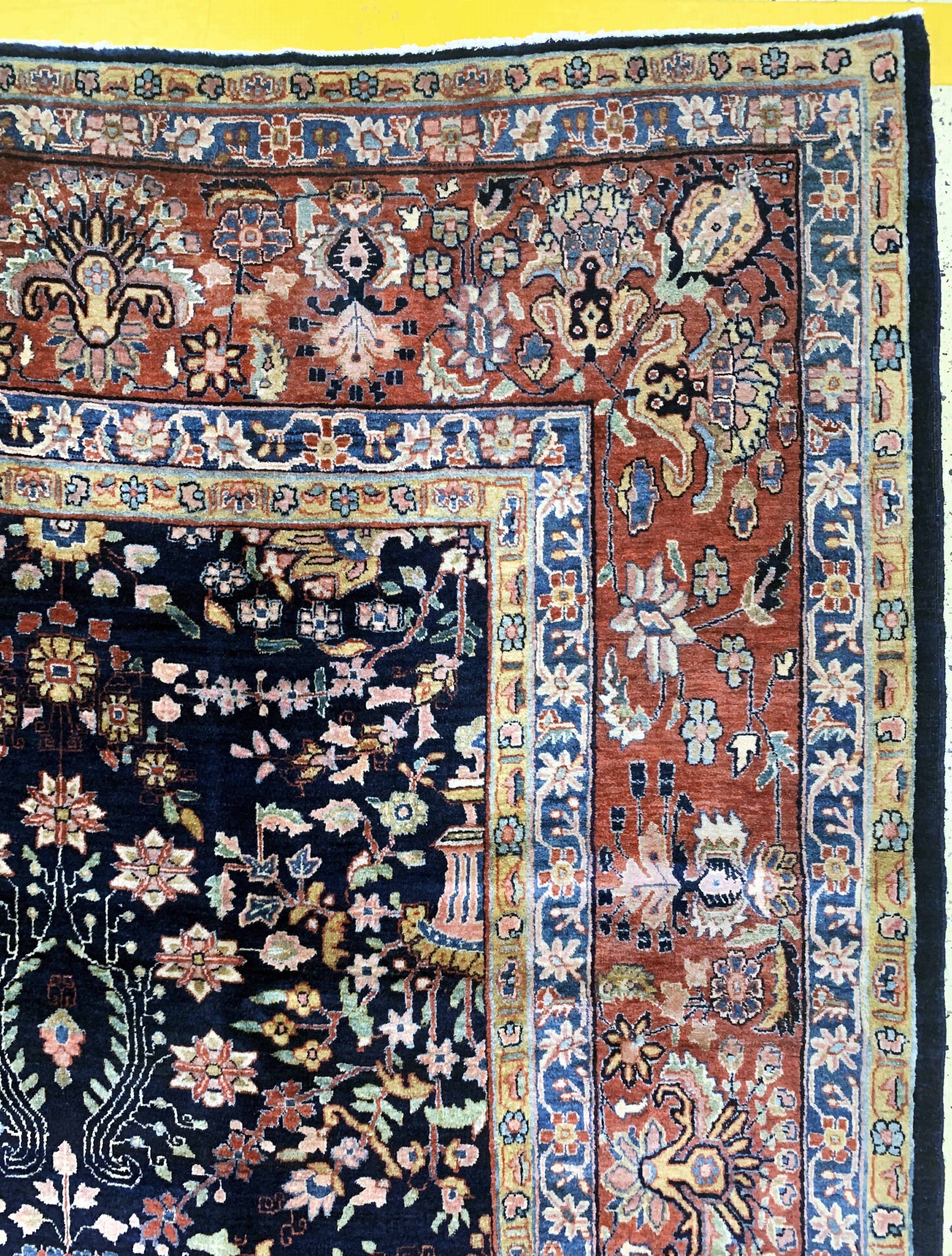 Detail i: Sarogh"Mohajeran"antik, Persien, um 1900, Korkwolle auf Baumwolle, ca. 473 x 300 cm, EHZ: 1-2, (fachkundig gereinigt)