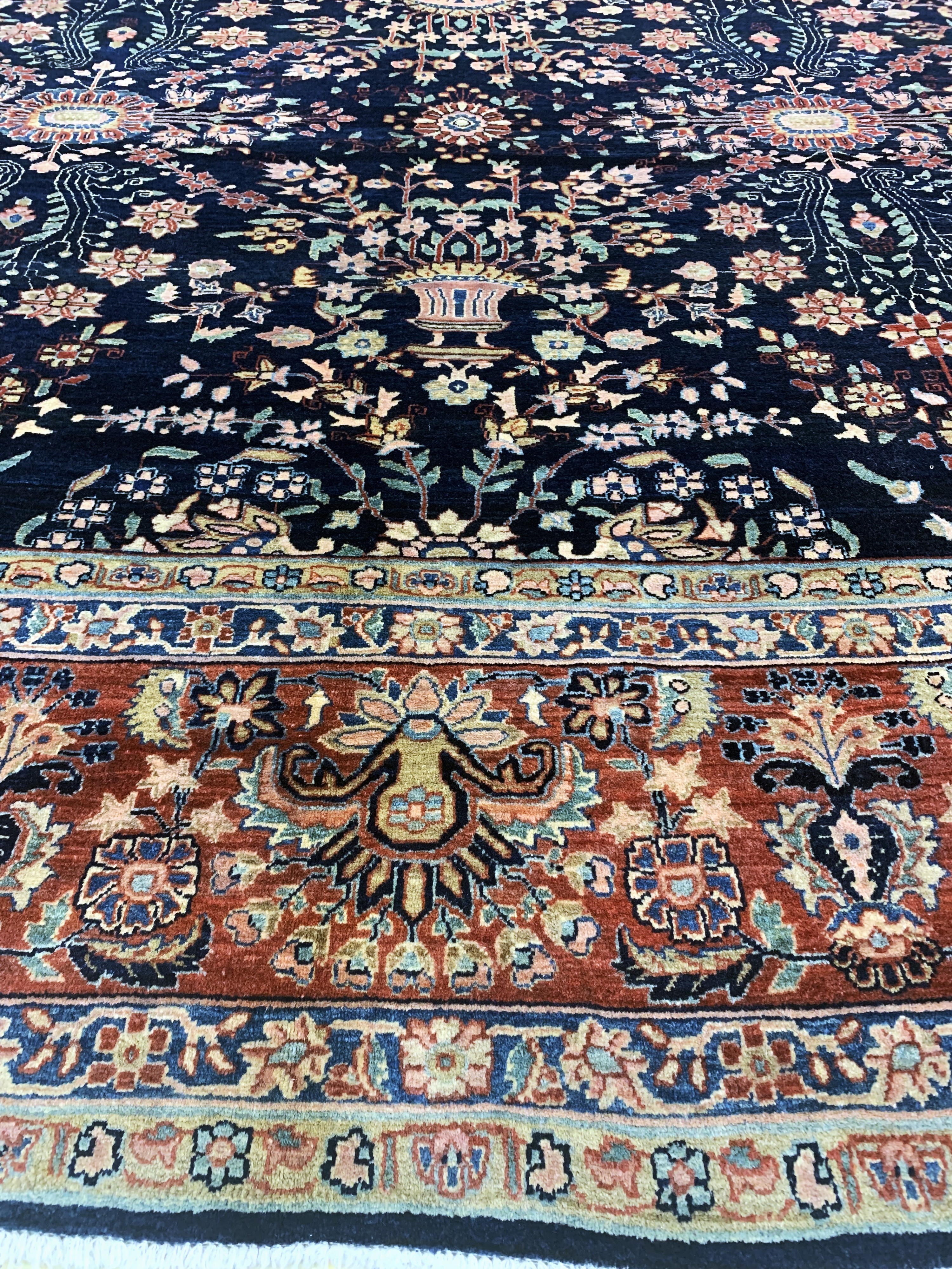 Detail k: Sarogh"Mohajeran"antik, Persien, um 1900, Korkwolle auf Baumwolle, ca. 473 x 300 cm, EHZ: 1-2, (fachkundig gereinigt)