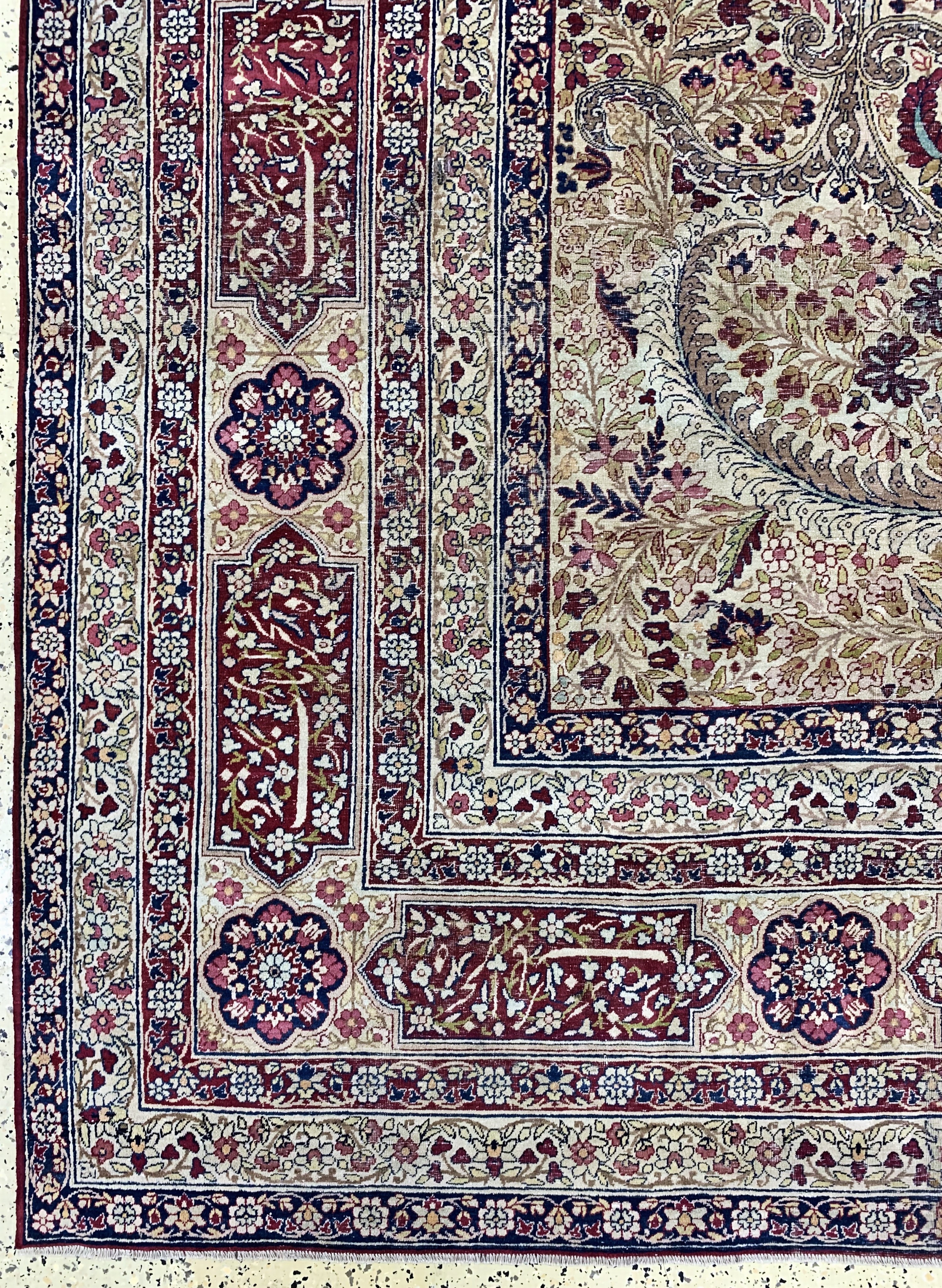 Detail c: Kerman"Lawar"antik, Persien, um 1900, Wolleauf Baumwolle, ca. 481 x 330 cm, EHZ:(gleichmäßig dünn), minimal restauriert