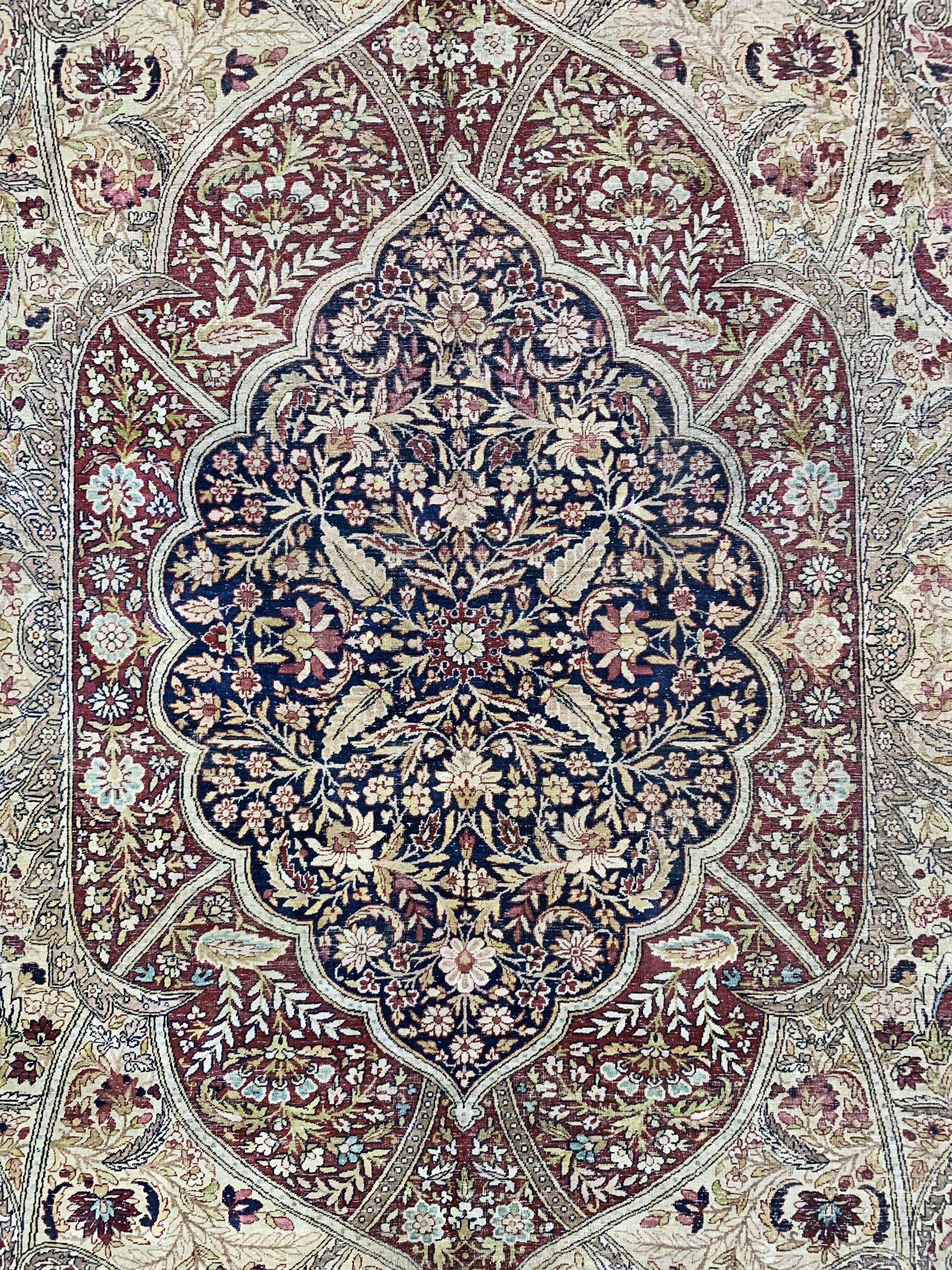 Detail e: Kerman"Lawar"antik, Persien, um 1900, Wolleauf Baumwolle, ca. 481 x 330 cm, EHZ:(gleichmäßig dünn), minimal restauriert