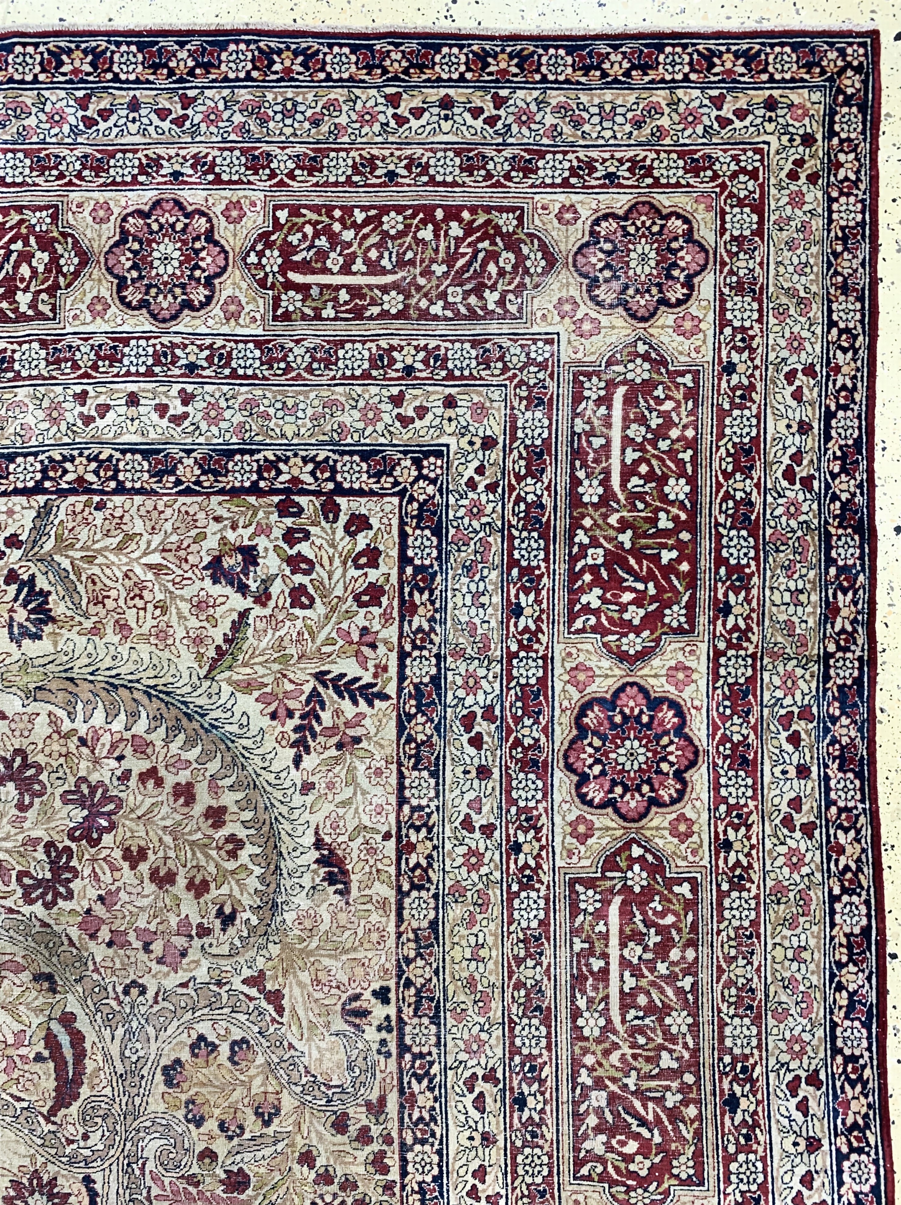 Detail i: Kerman"Lawar"antik, Persien, um 1900, Wolleauf Baumwolle, ca. 481 x 330 cm, EHZ:(gleichmäßig dünn), minimal restauriert