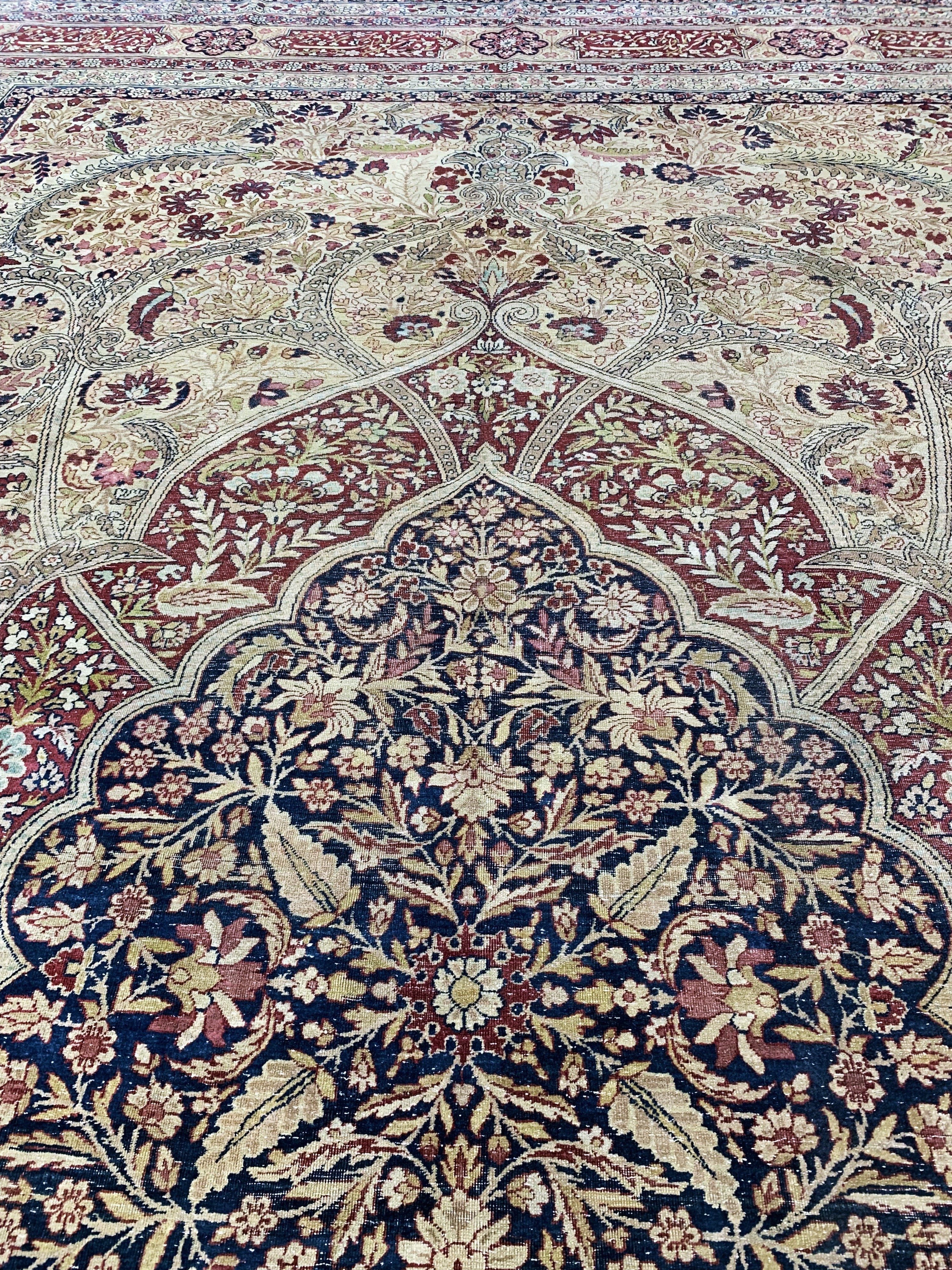 Detail j: Kerman"Lawar"antik, Persien, um 1900, Wolleauf Baumwolle, ca. 481 x 330 cm, EHZ:(gleichmäßig dünn), minimal restauriert