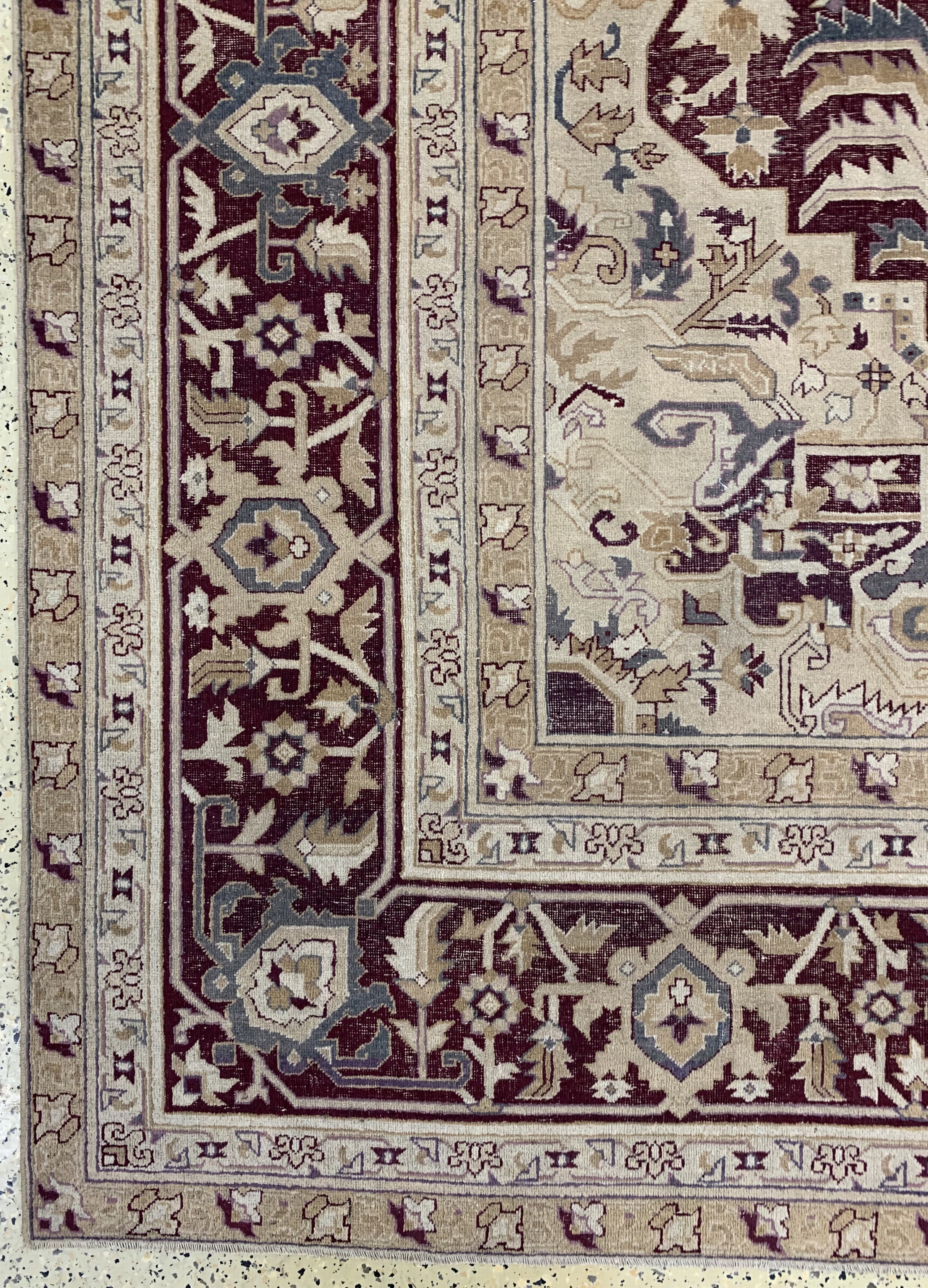 Detail b: Antiker"Amritsa", Indien, 19.Jhd, Wolle auf Baumwolle, ca. 425 x 315 cm, EHZ:(gleichmäßig dünn), minimal restauriert