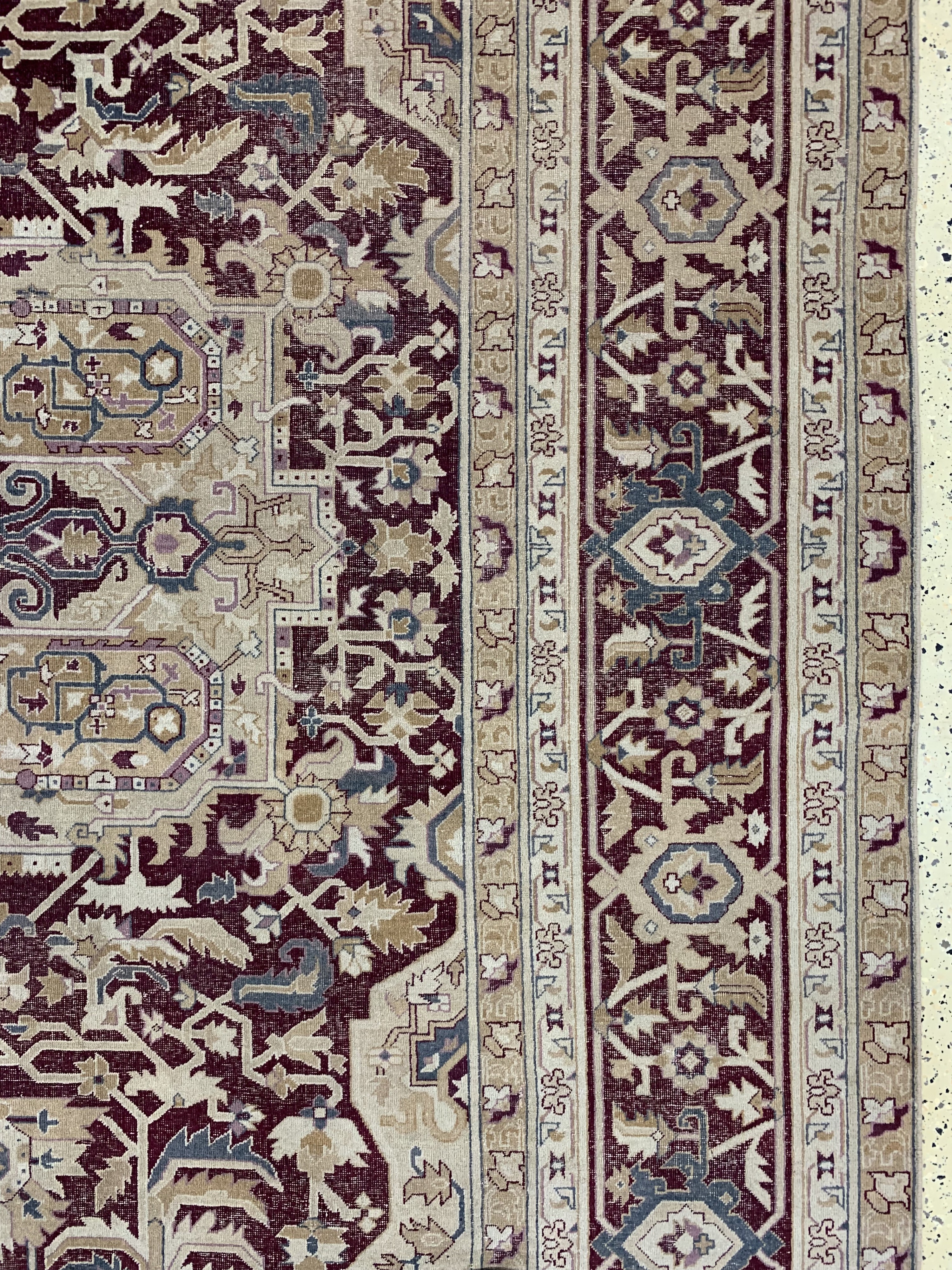 Detail f: Antiker"Amritsa", Indien, 19.Jhd, Wolle auf Baumwolle, ca. 425 x 315 cm, EHZ:(gleichmäßig dünn), minimal restauriert