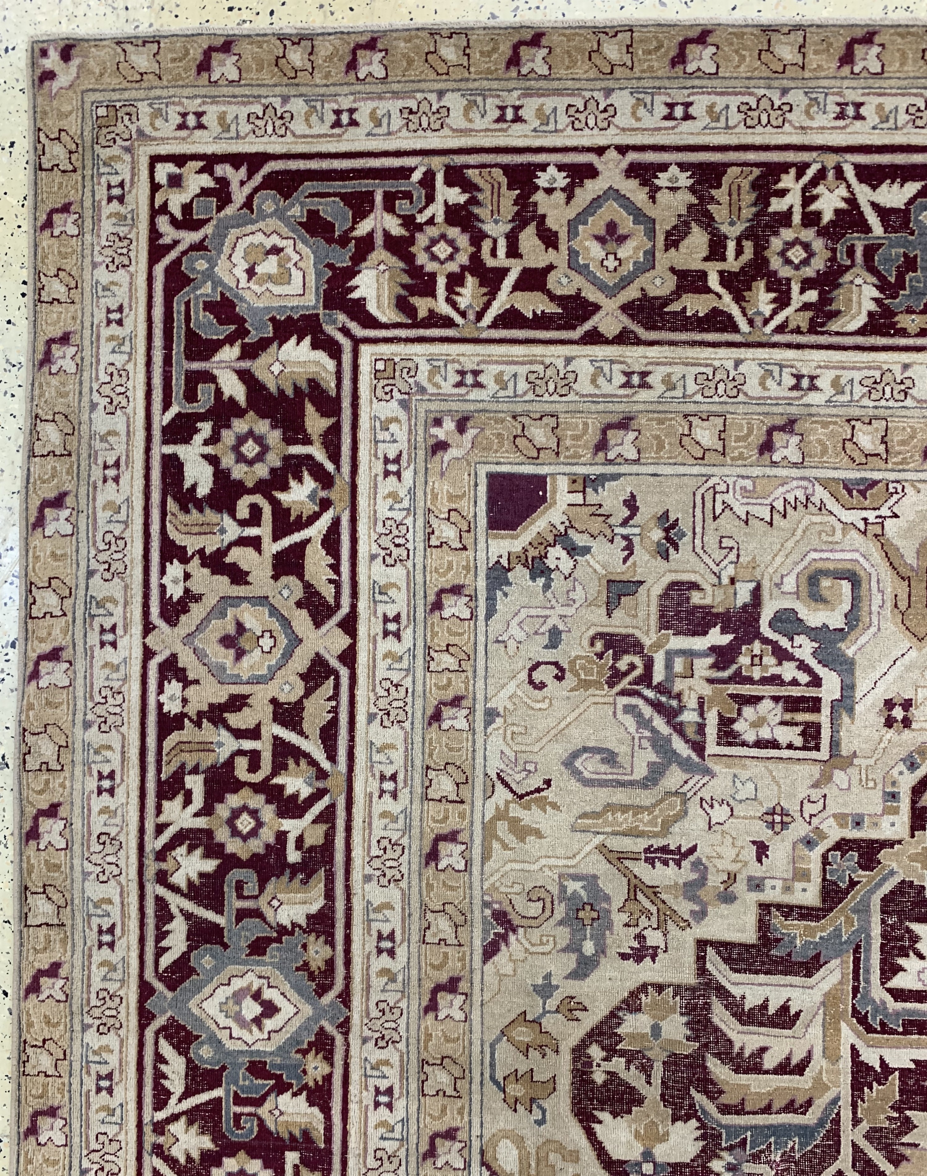 Detail g: Antiker"Amritsa", Indien, 19.Jhd, Wolle auf Baumwolle, ca. 425 x 315 cm, EHZ:(gleichmäßig dünn), minimal restauriert