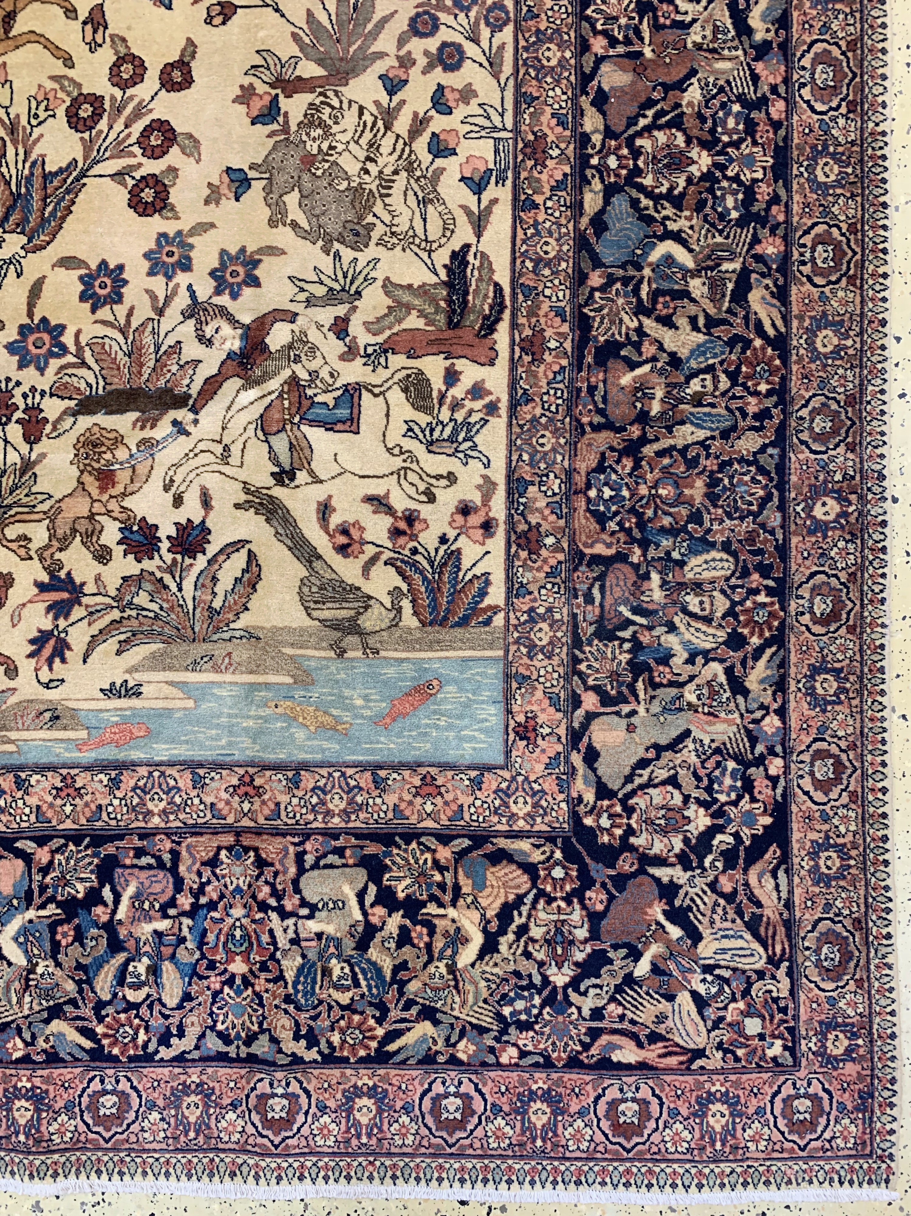Detail a: Täbriz Kork fein, Persien, um 1920-1930, Korkwolle auf Baumwolle, ca. 455 x 330 cm, EHZ: 1-2, (fachkundig gereinigt)