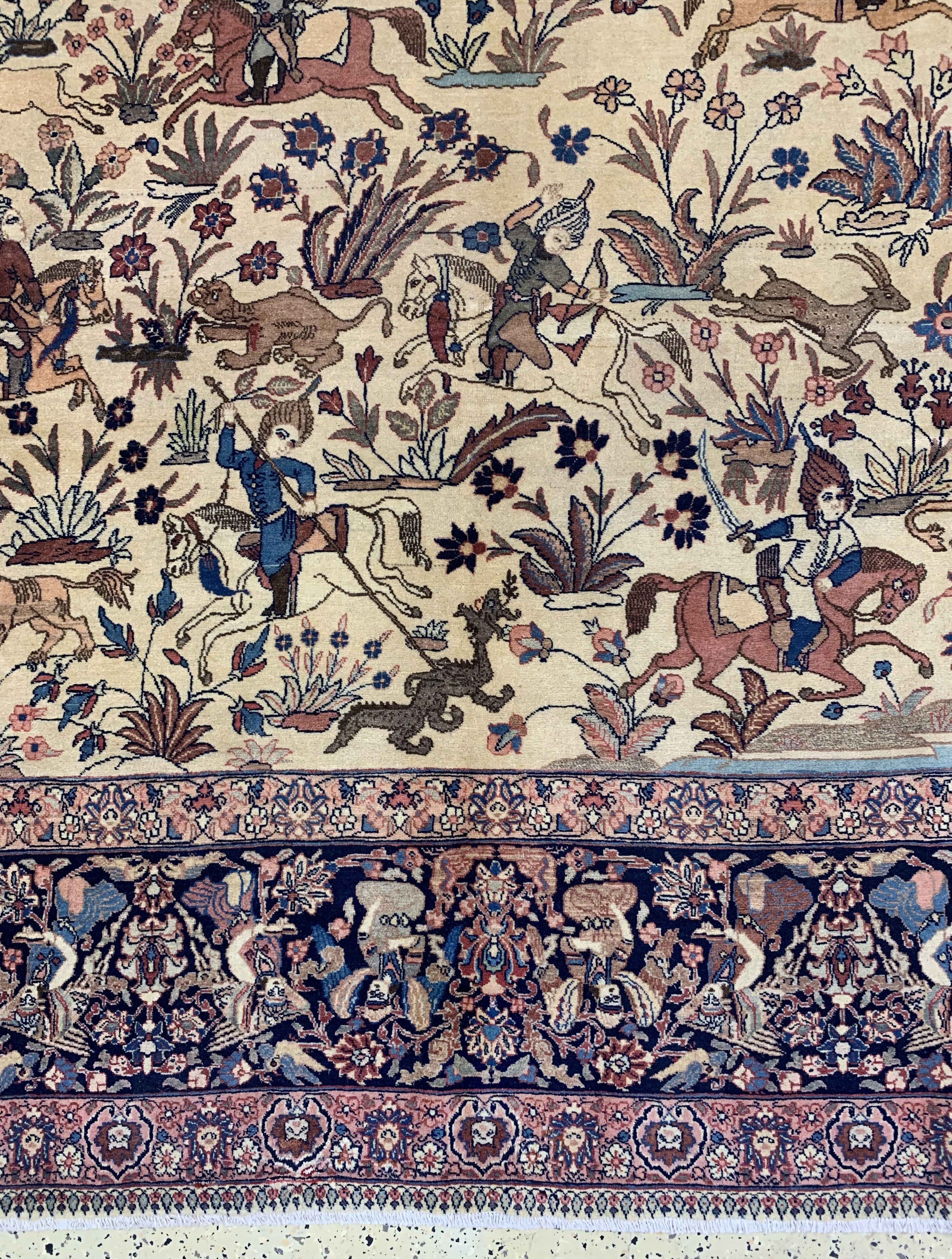 Detail b: Täbriz Kork fein, Persien, um 1920-1930, Korkwolle auf Baumwolle, ca. 455 x 330 cm, EHZ: 1-2, (fachkundig gereinigt)