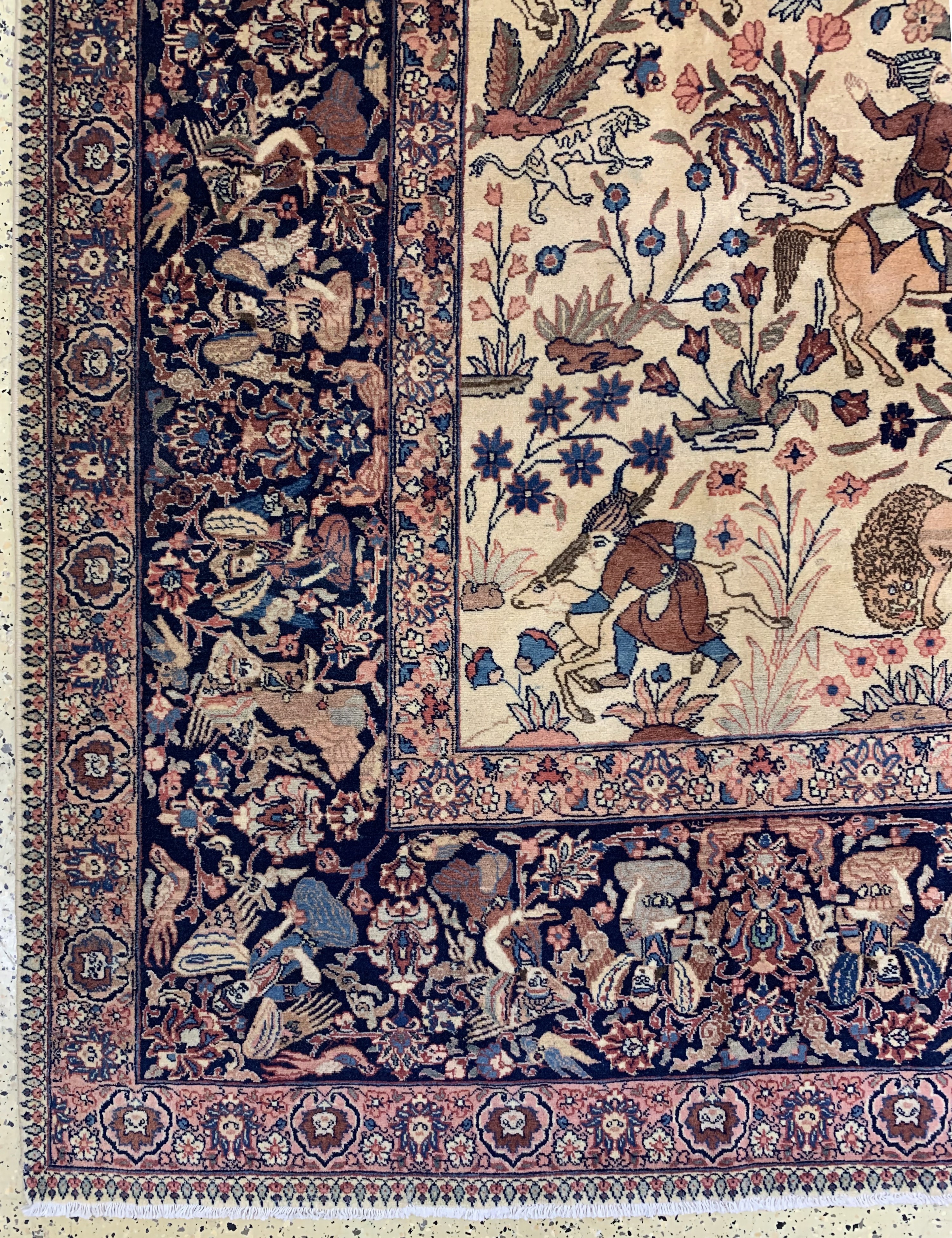Detail c: Täbriz Kork fein, Persien, um 1920-1930, Korkwolle auf Baumwolle, ca. 455 x 330 cm, EHZ: 1-2, (fachkundig gereinigt)