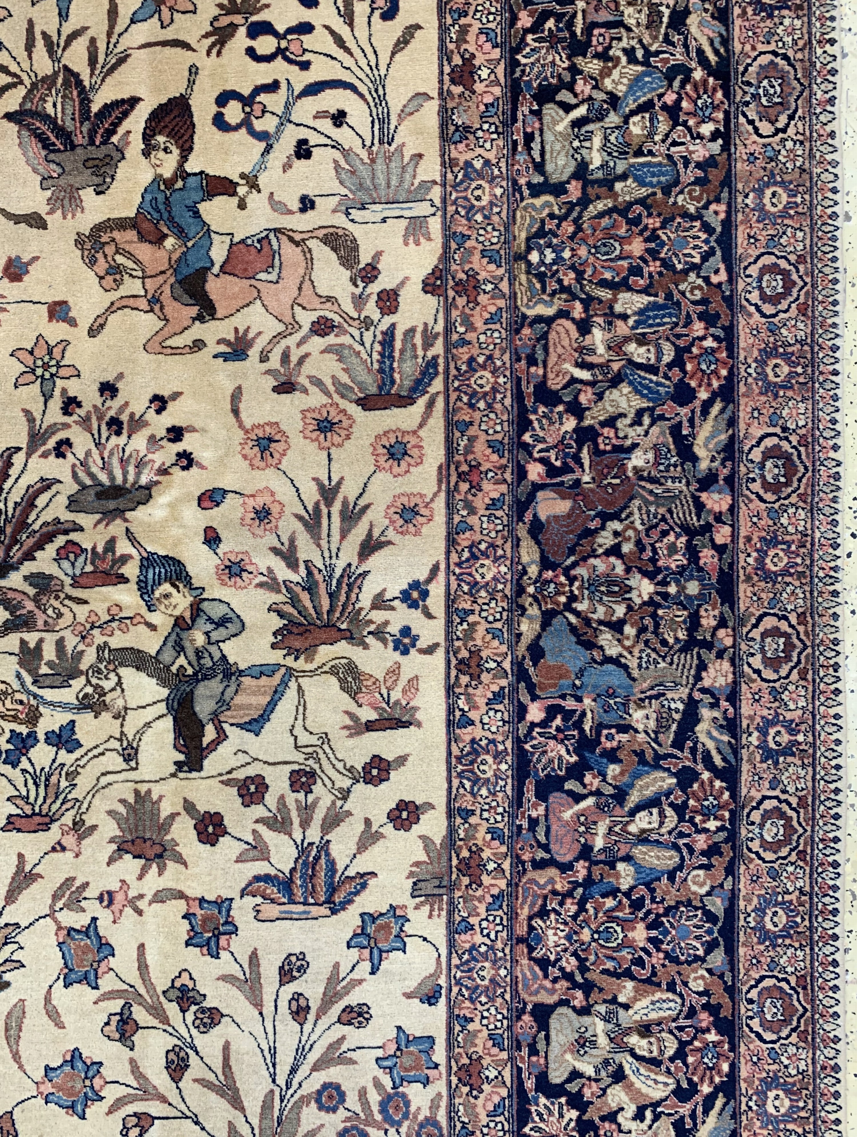 Detail e: Täbriz Kork fein, Persien, um 1920-1930, Korkwolle auf Baumwolle, ca. 455 x 330 cm, EHZ: 1-2, (fachkundig gereinigt)