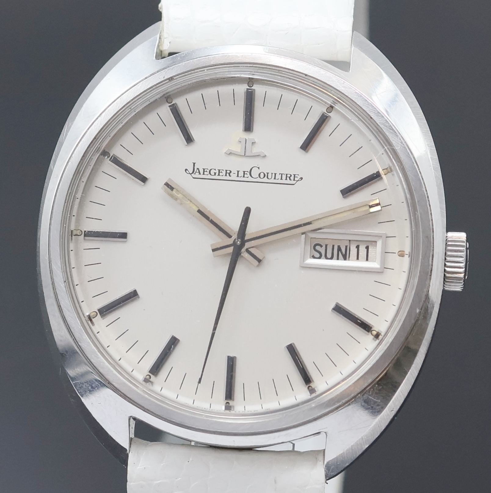 Detail a: Jaeger-LeCoultre Chronometre Referenz 24002-42seltene Herrenarmbanduhr in Stahl, Schweiz um 1975, Automatik, unpoliertes Geh., verschr. Boden bez. ...