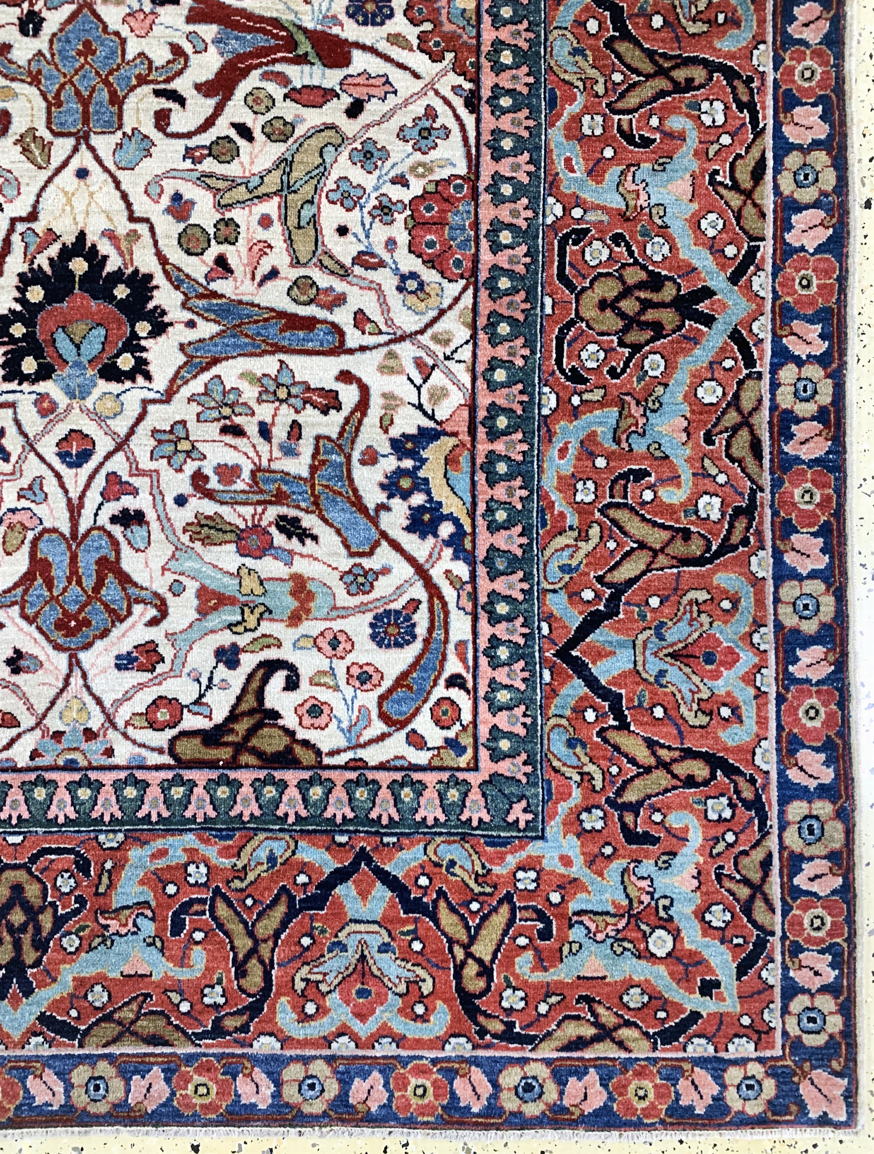 Detail a: Täbriz Kork fein, Persien, um 1920-1930, Korkwolle auf Baumwolle, ca. 338 x 257 cm, EHZ: 1-2, (fachkundig gereinigt)