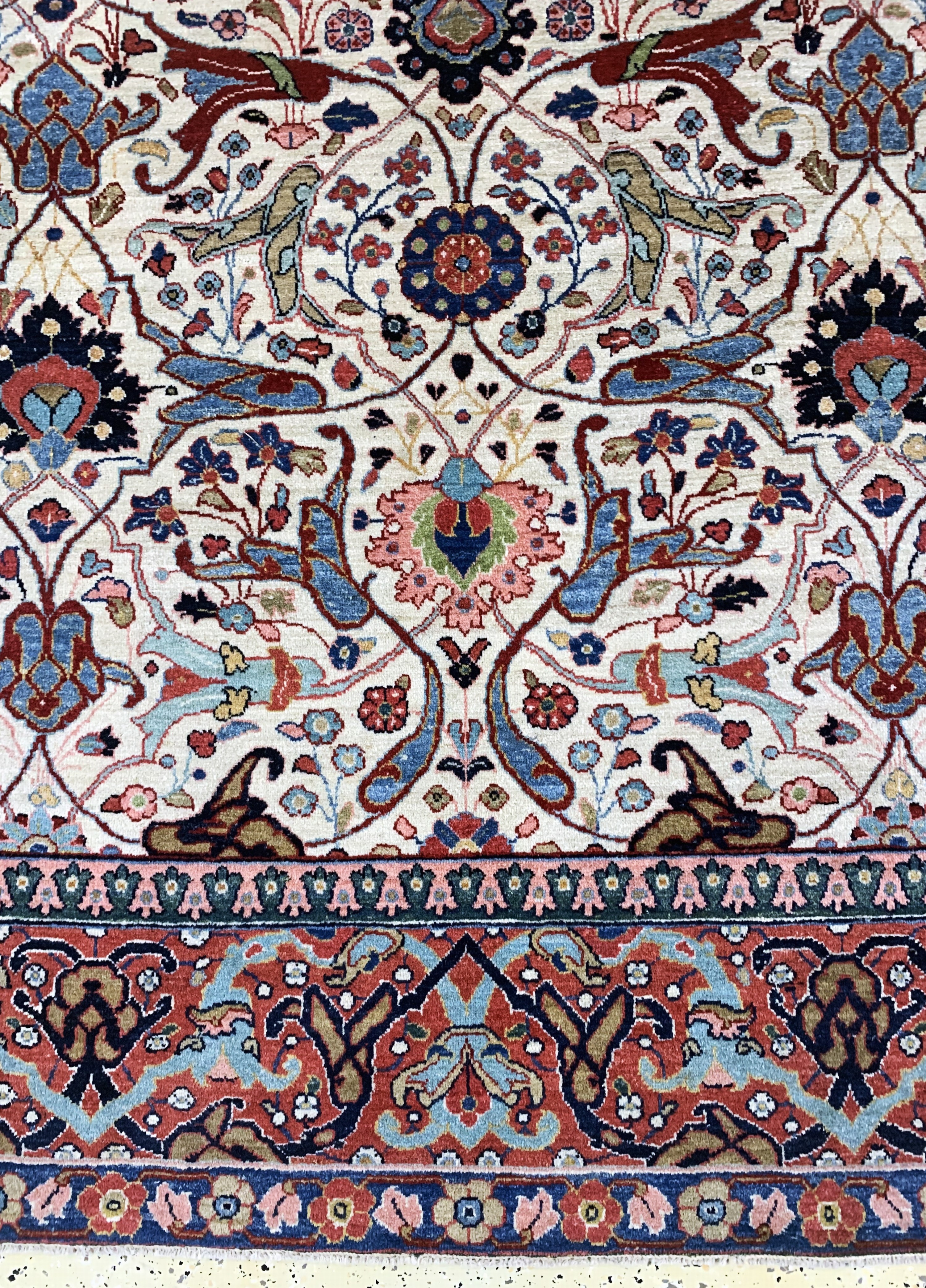 Detail b: Täbriz Kork fein, Persien, um 1920-1930, Korkwolle auf Baumwolle, ca. 338 x 257 cm, EHZ: 1-2, (fachkundig gereinigt)