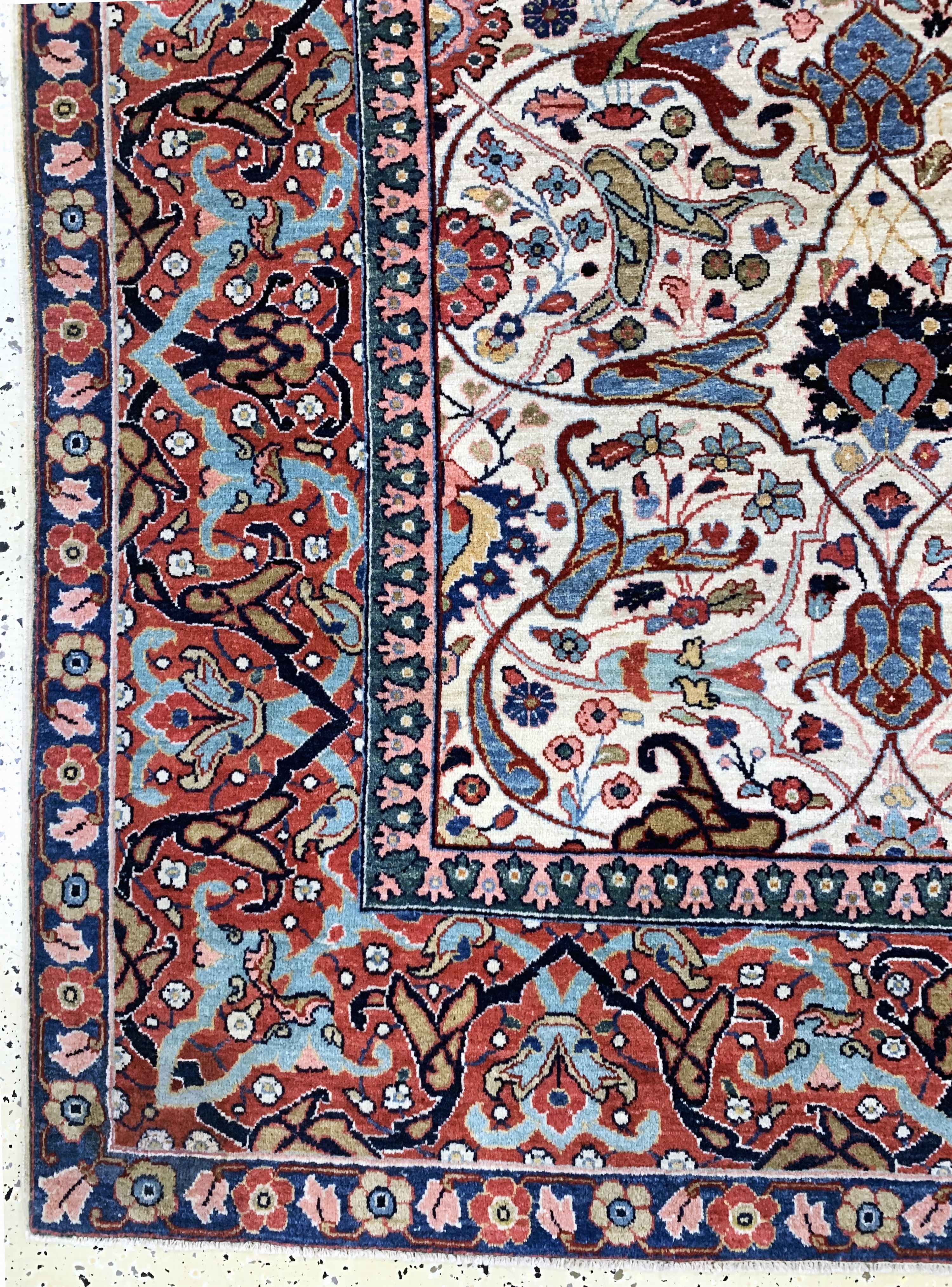 Detail c: Täbriz Kork fein, Persien, um 1920-1930, Korkwolle auf Baumwolle, ca. 338 x 257 cm, EHZ: 1-2, (fachkundig gereinigt)