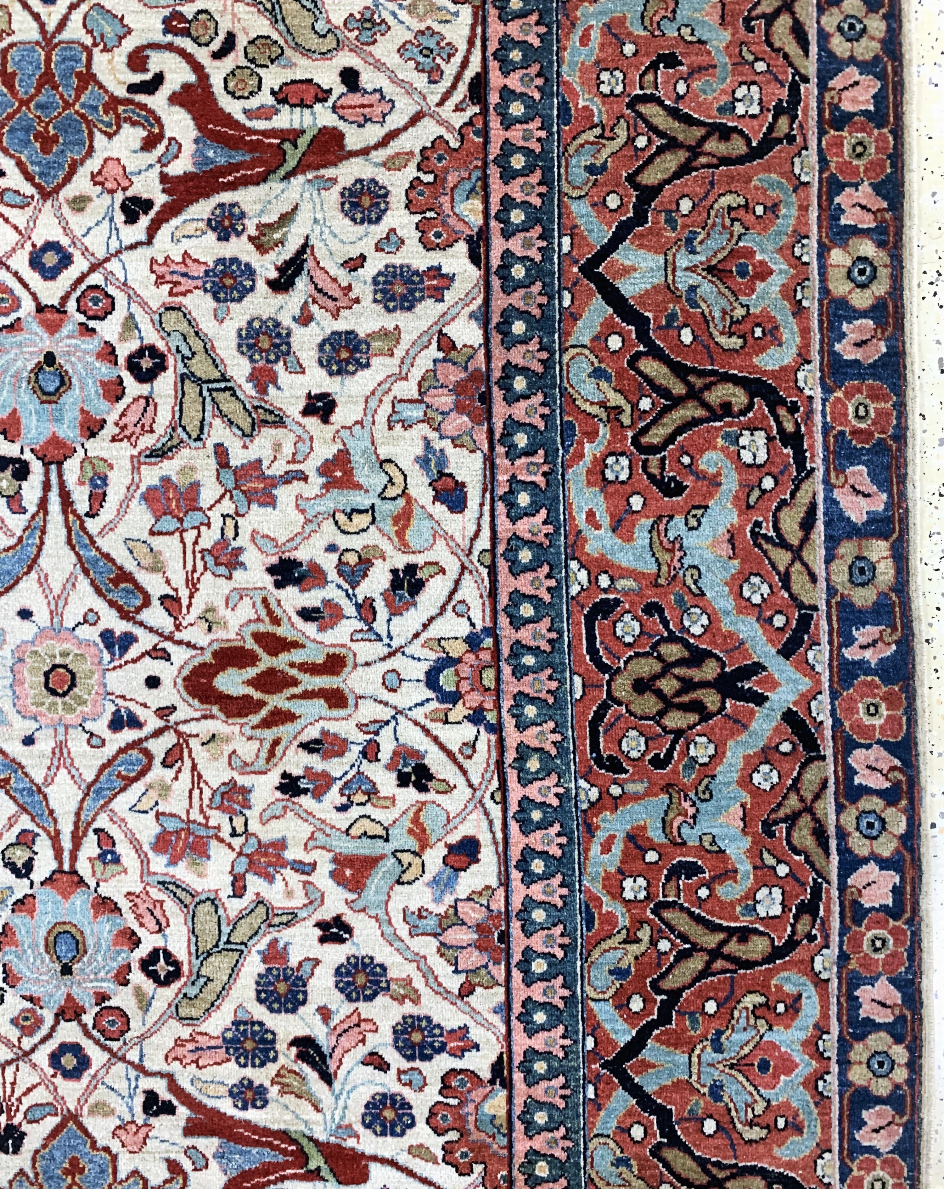 Detail f: Täbriz Kork fein, Persien, um 1920-1930, Korkwolle auf Baumwolle, ca. 338 x 257 cm, EHZ: 1-2, (fachkundig gereinigt)