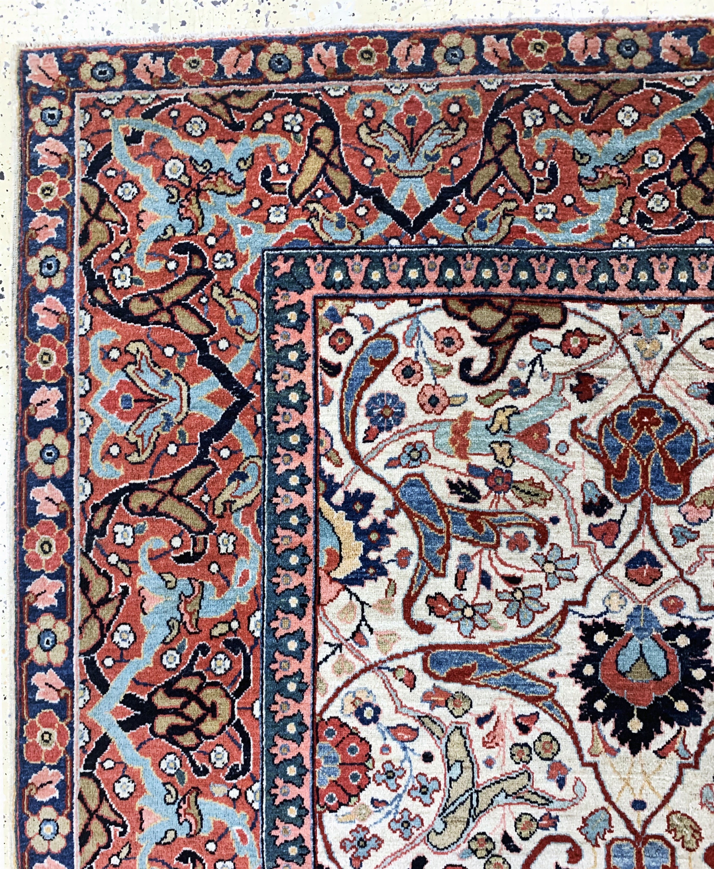 Detail g: Täbriz Kork fein, Persien, um 1920-1930, Korkwolle auf Baumwolle, ca. 338 x 257 cm, EHZ: 1-2, (fachkundig gereinigt)
