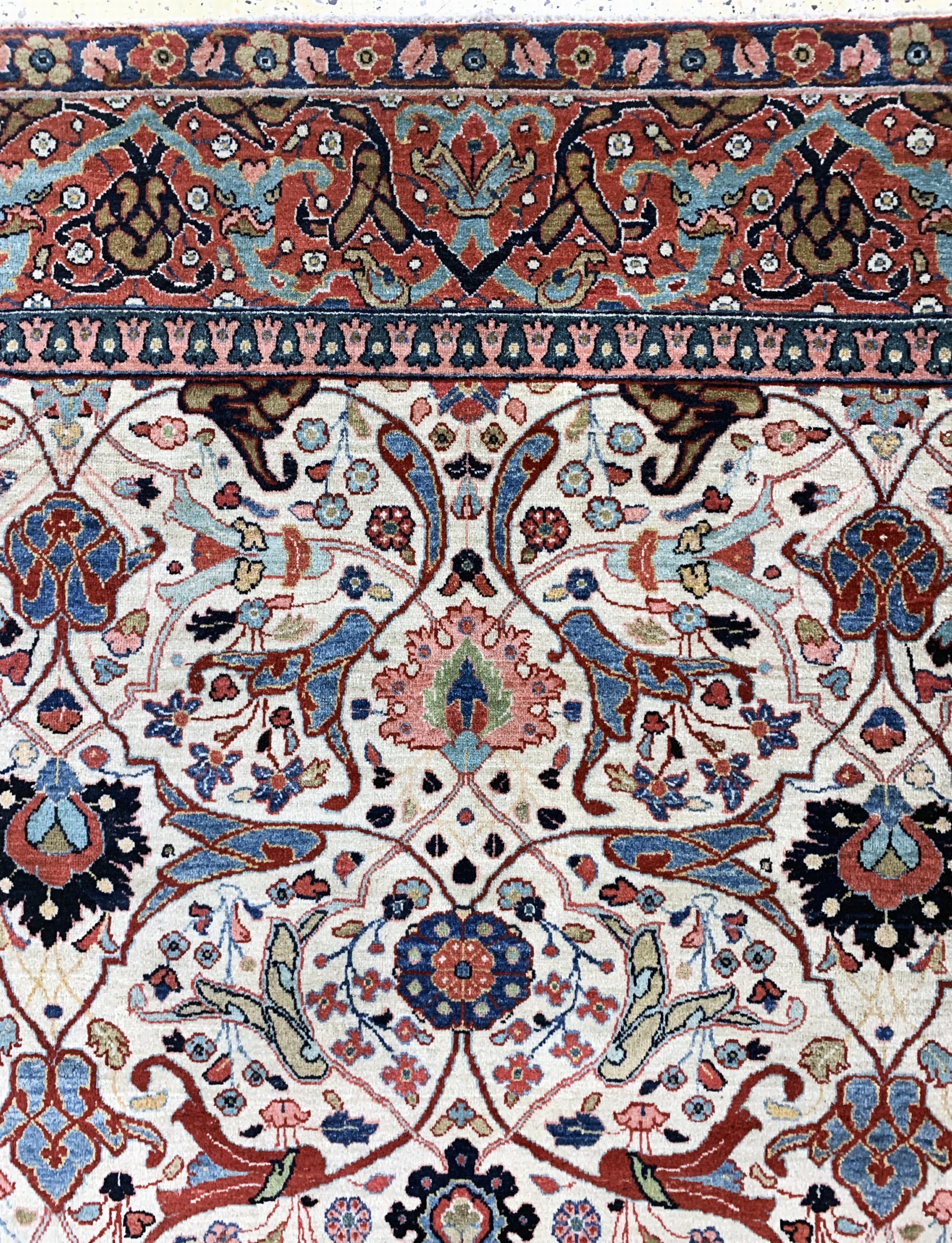 Detail h: Täbriz Kork fein, Persien, um 1920-1930, Korkwolle auf Baumwolle, ca. 338 x 257 cm, EHZ: 1-2, (fachkundig gereinigt)