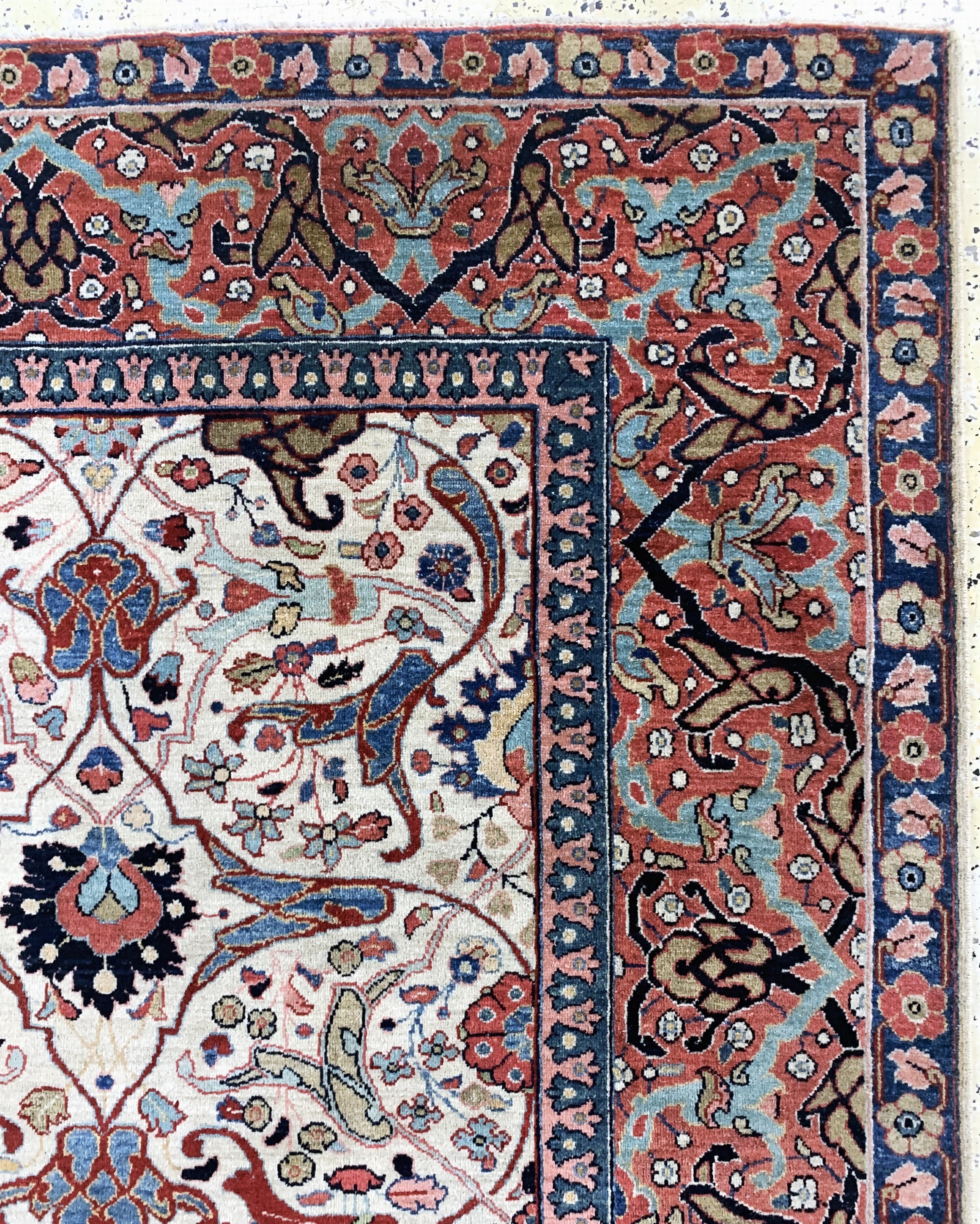 Detail i: Täbriz Kork fein, Persien, um 1920-1930, Korkwolle auf Baumwolle, ca. 338 x 257 cm, EHZ: 1-2, (fachkundig gereinigt)