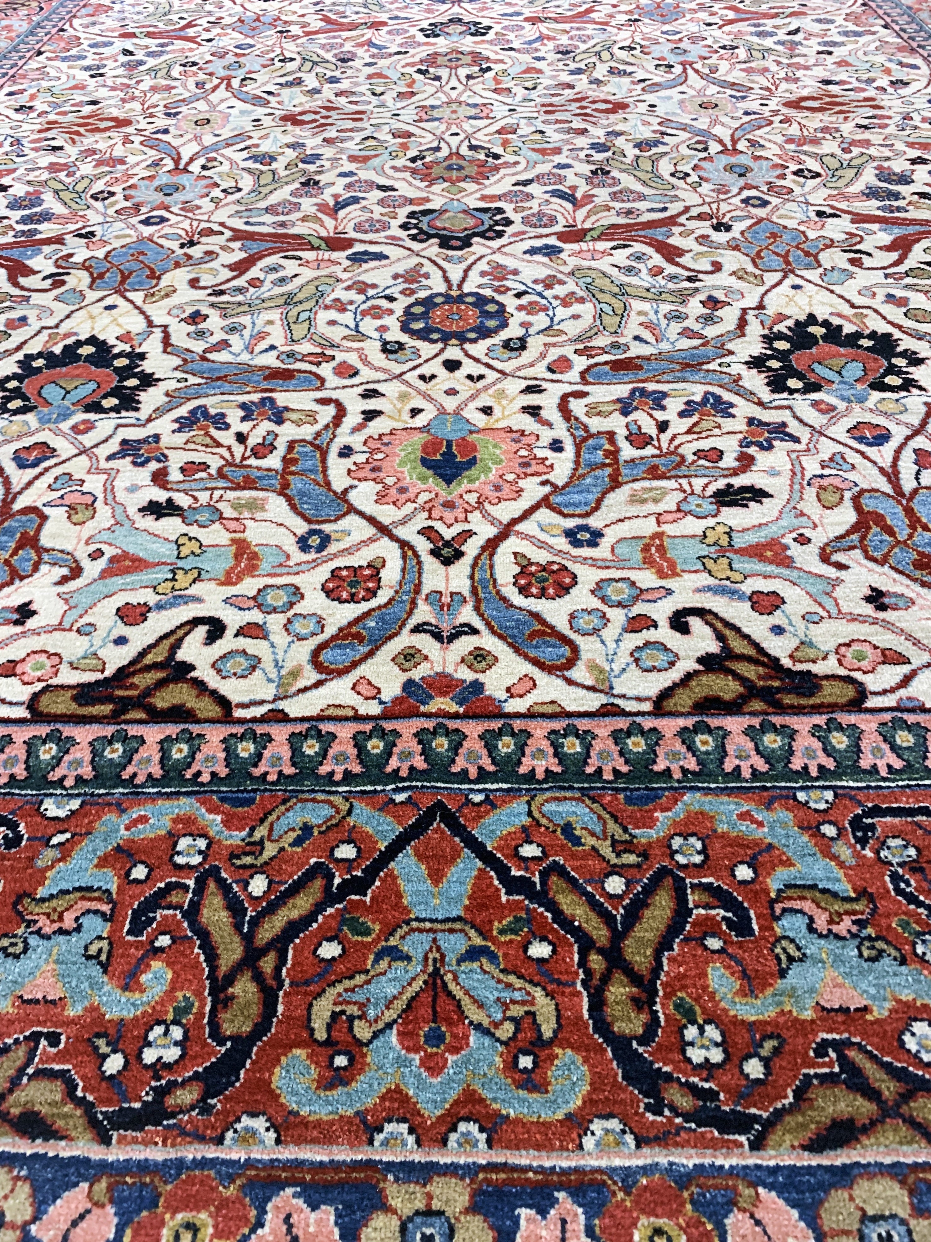 Detail j: Täbriz Kork fein, Persien, um 1920-1930, Korkwolle auf Baumwolle, ca. 338 x 257 cm, EHZ: 1-2, (fachkundig gereinigt)