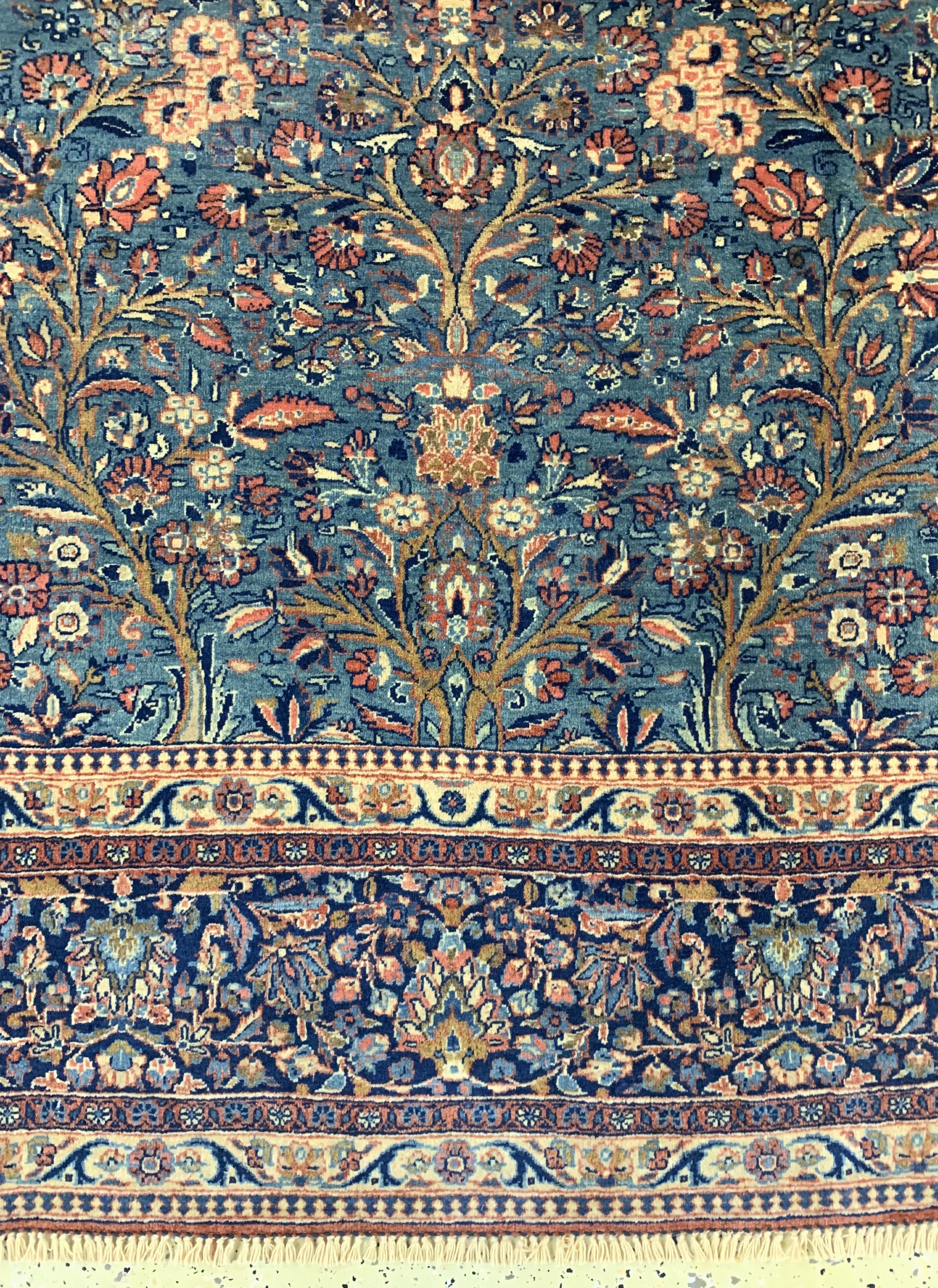 Detail b: Antiker Keschan Kork, Persien, um 1900, Korkwolle auf Baumwolle, ca. 298 x 211 cm, EHZ: 2, (fachkundig gereinigt)
