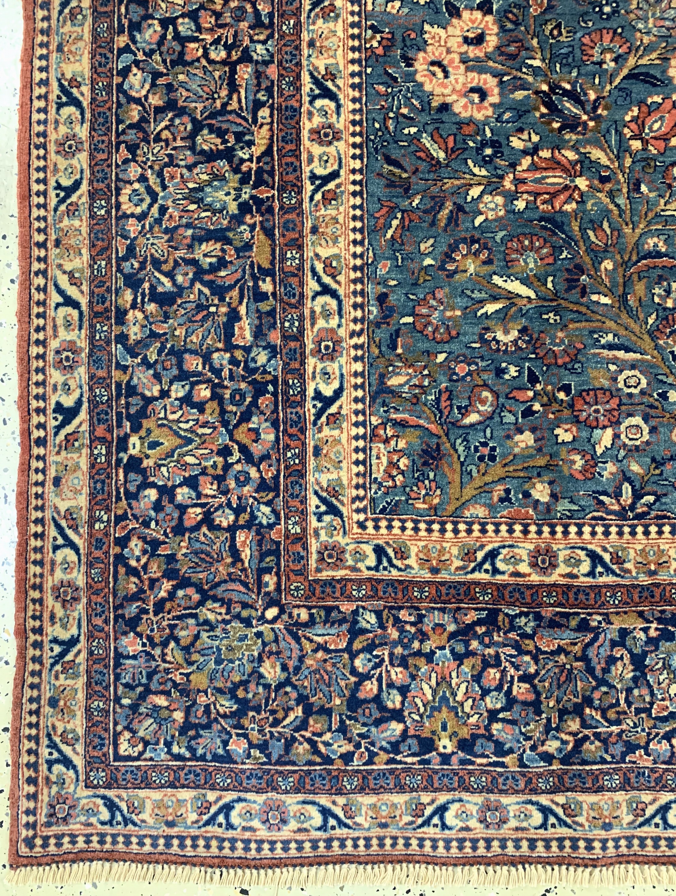 Detail c: Antiker Keschan Kork, Persien, um 1900, Korkwolle auf Baumwolle, ca. 298 x 211 cm, EHZ: 2, (fachkundig gereinigt)