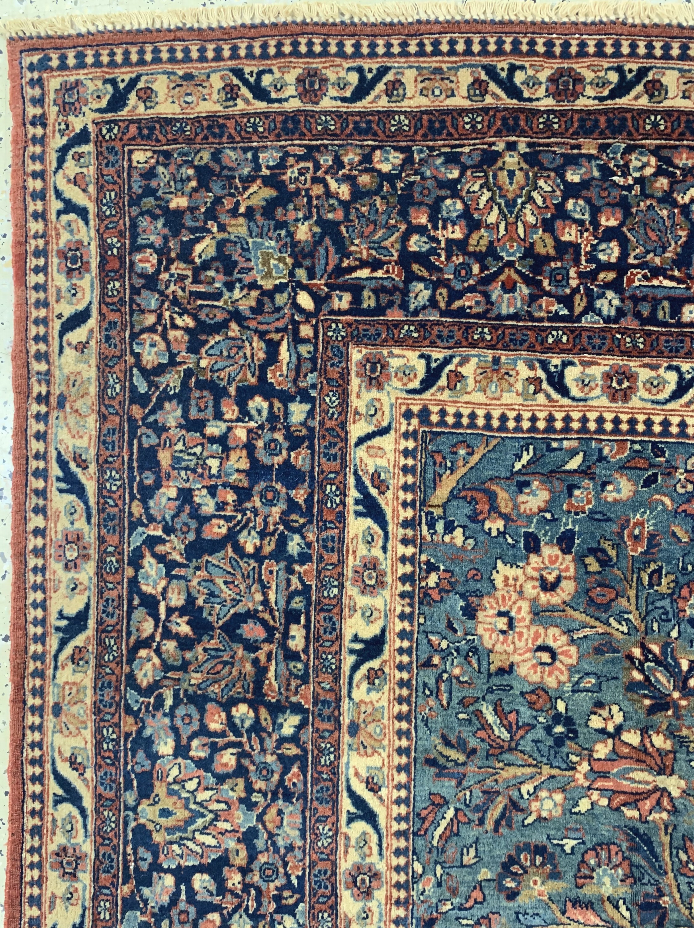 Detail g: Antiker Keschan Kork, Persien, um 1900, Korkwolle auf Baumwolle, ca. 298 x 211 cm, EHZ: 2, (fachkundig gereinigt)
