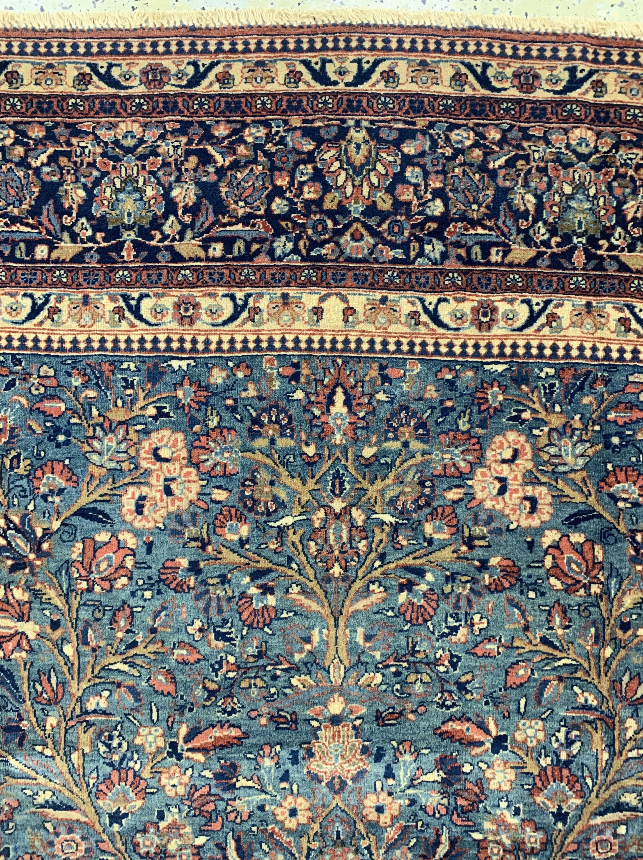 Detail h: Antiker Keschan Kork, Persien, um 1900, Korkwolle auf Baumwolle, ca. 298 x 211 cm, EHZ: 2, (fachkundig gereinigt)