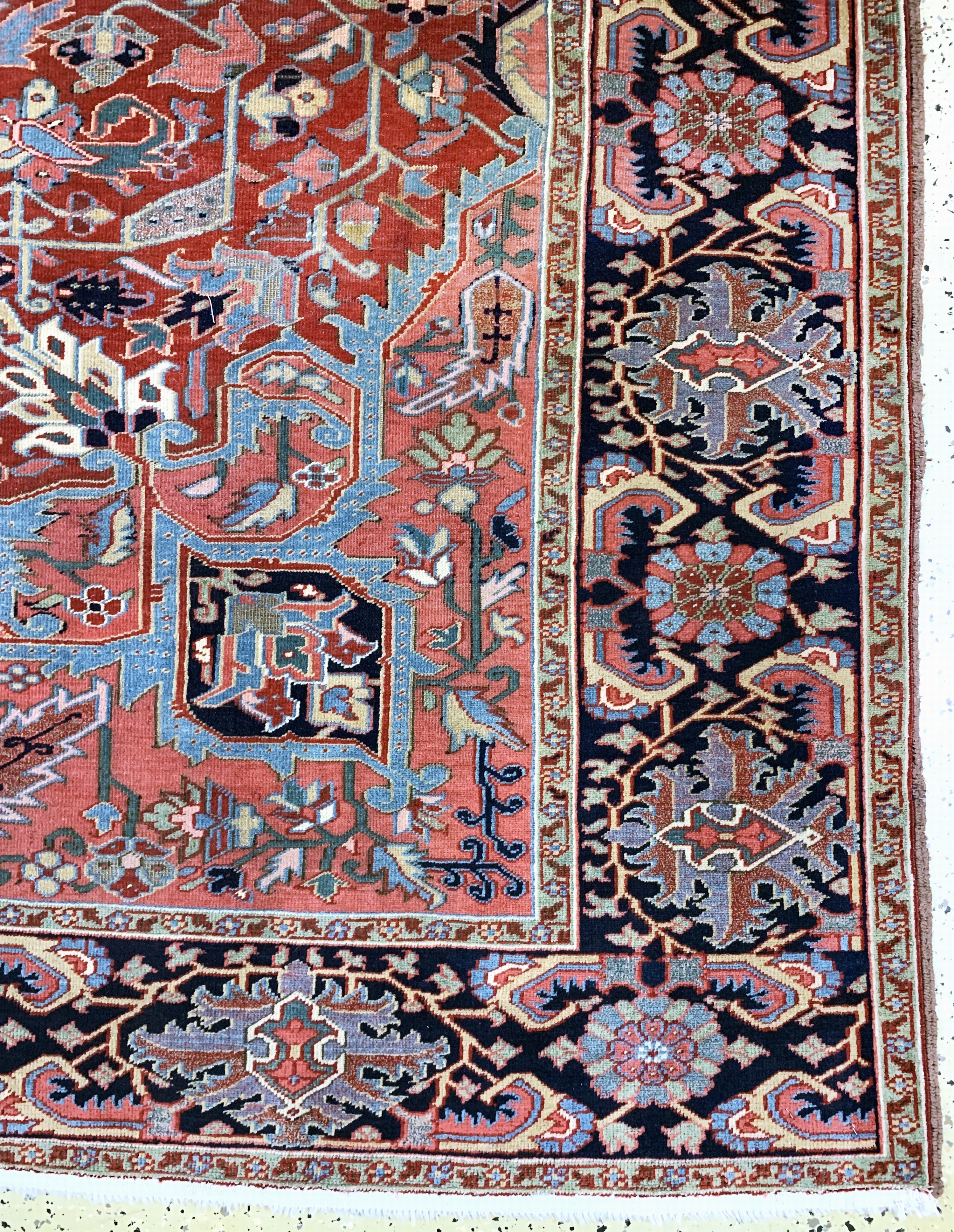 Detail a: Heriz"Sharabian"antik Persien, Sakineh-Khanoom Design, 19.Jhd, Wolle auf Baumwolle, ca. 349 x 251 cm, EHZ:(gleichmäßig dünn), ...