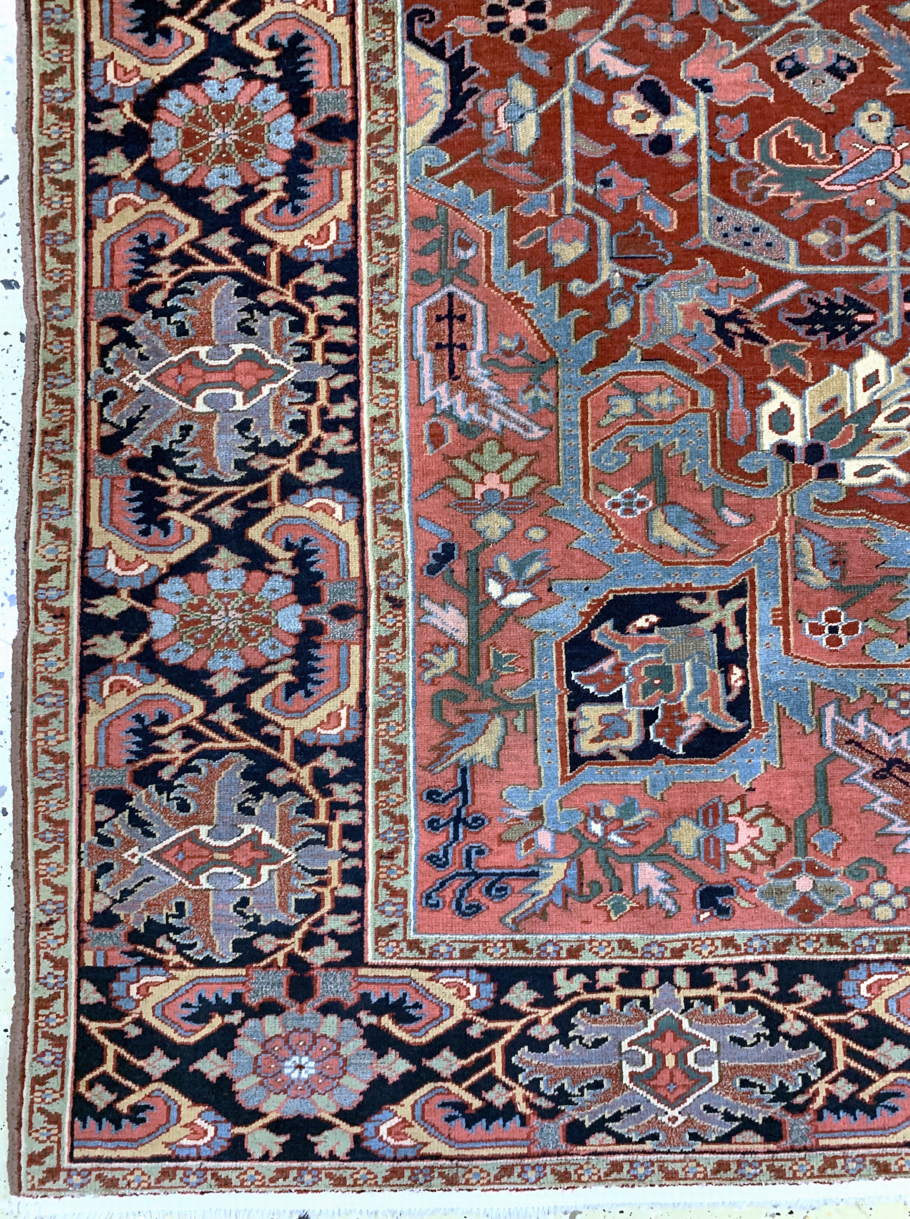 Detail c: Heriz"Sharabian"antik Persien, Sakineh-Khanoom Design, 19.Jhd, Wolle auf Baumwolle, ca. 349 x 251 cm, EHZ:(gleichmäßig dünn), ...
